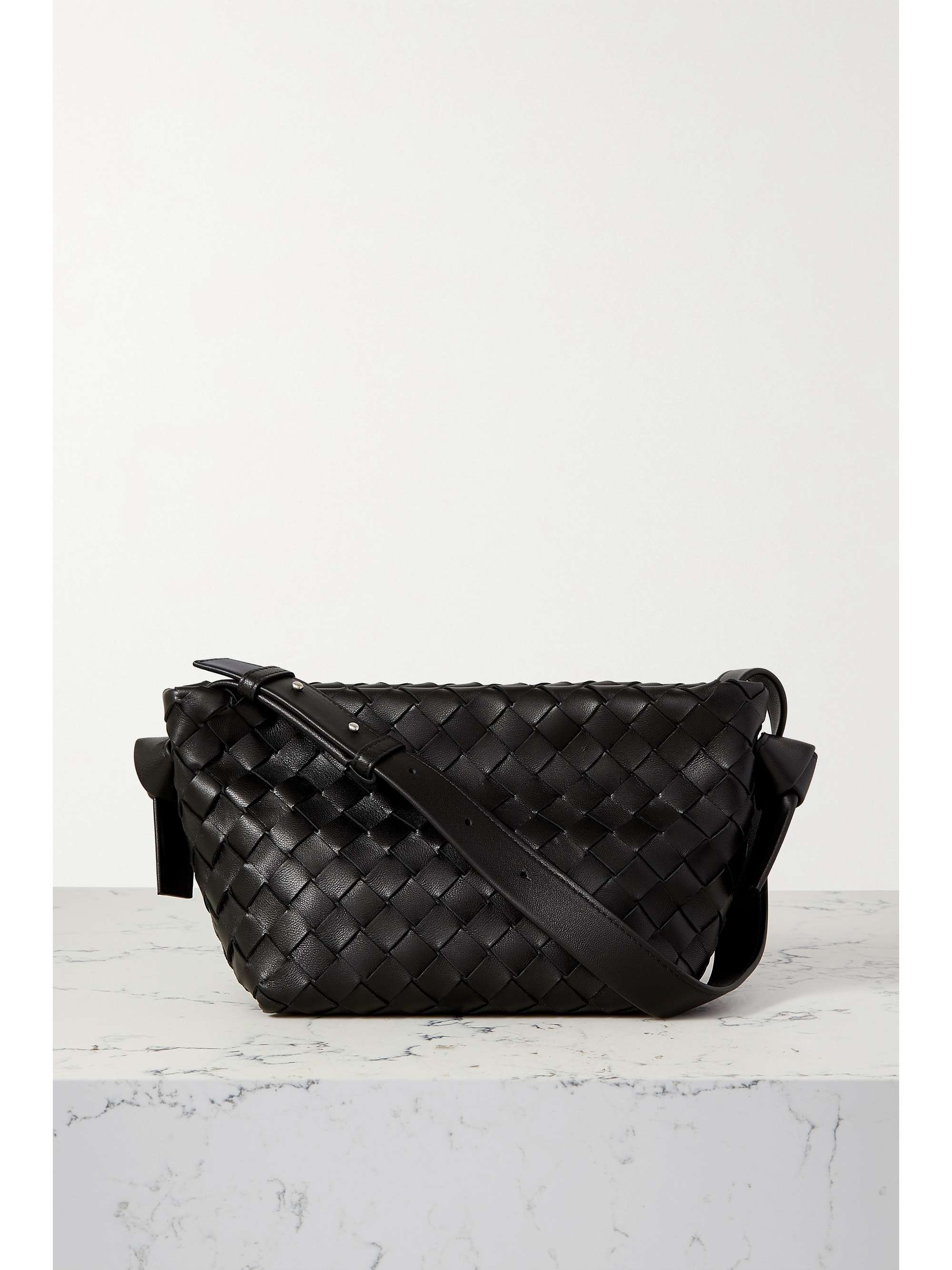Black Tie Intrecciato Leather Shoulder Bag Bottega Veneta Net A Porter