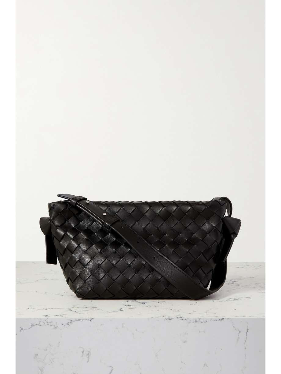 Tie mini intrecciato leather shoulder bag by Bottega Veneta, available on net-a-porter.com for $2310 Hailey Baldwin Bags Exact Product 