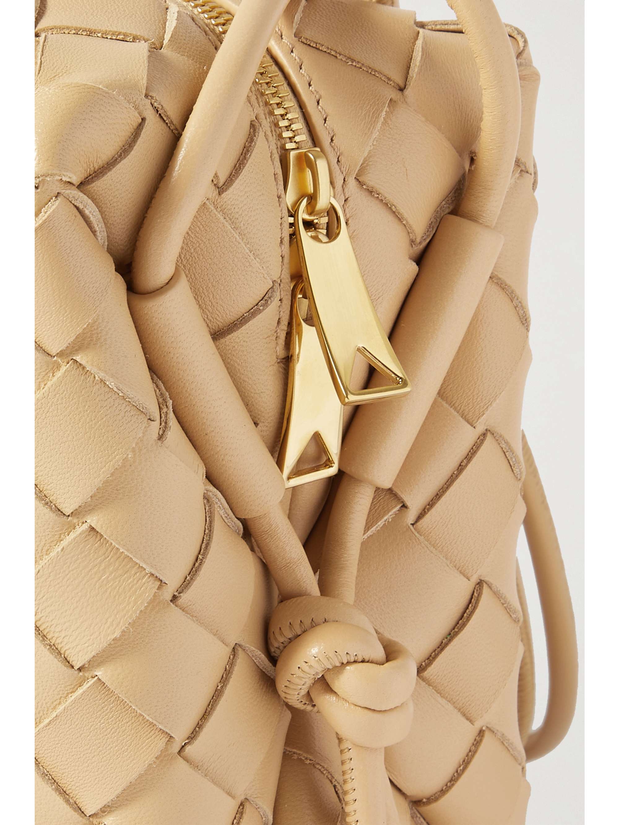 Beige Loop small Intrecciato-leather cross-body bag, Bottega Veneta