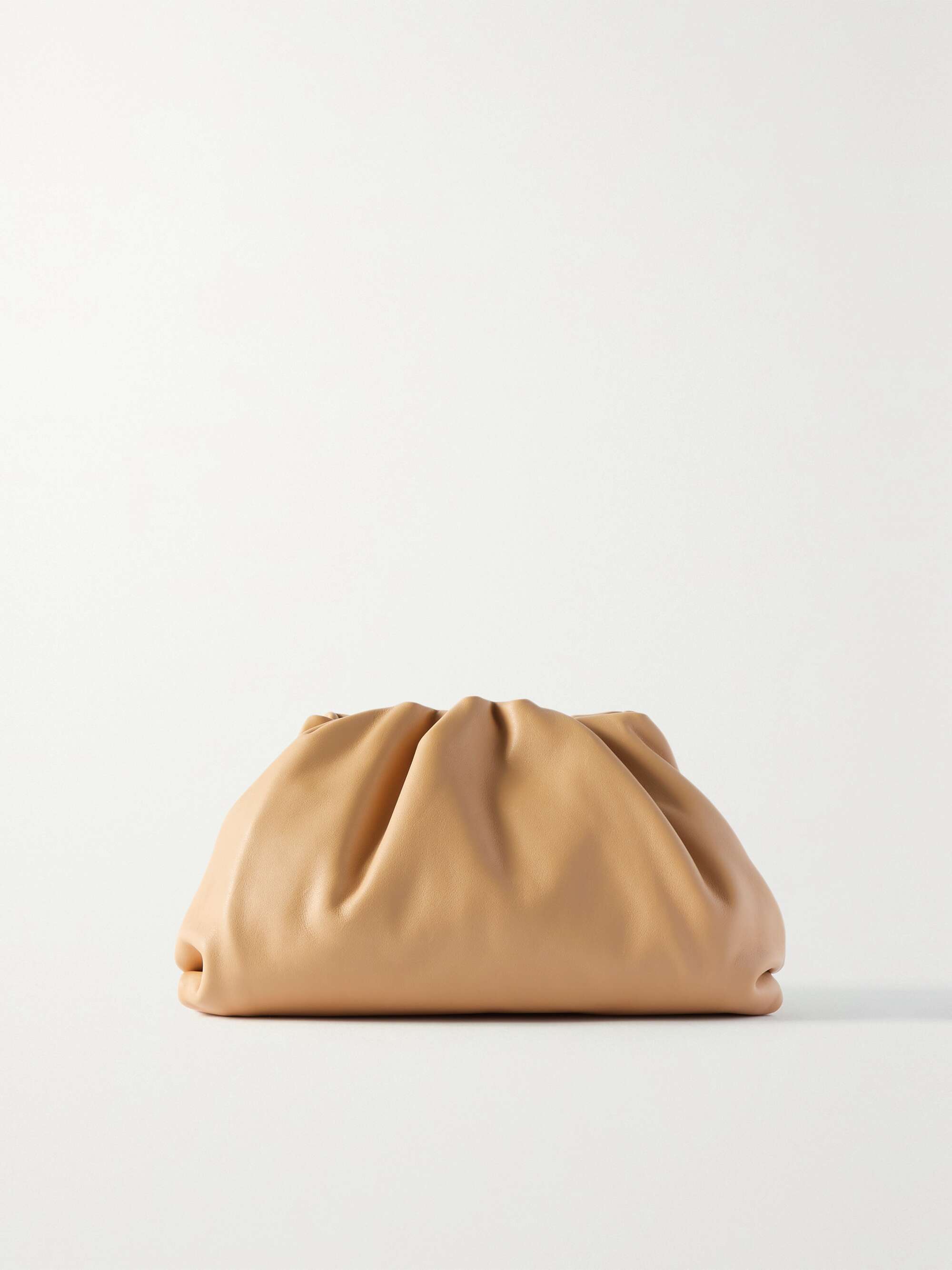 The Pouch large gathered leather clutch