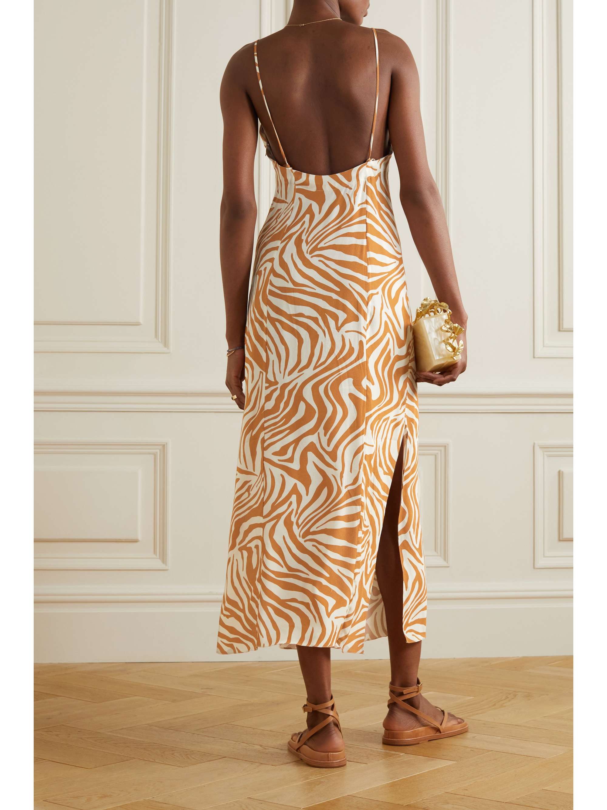 HAIGHT Beca zebra-print crepe maxi dress