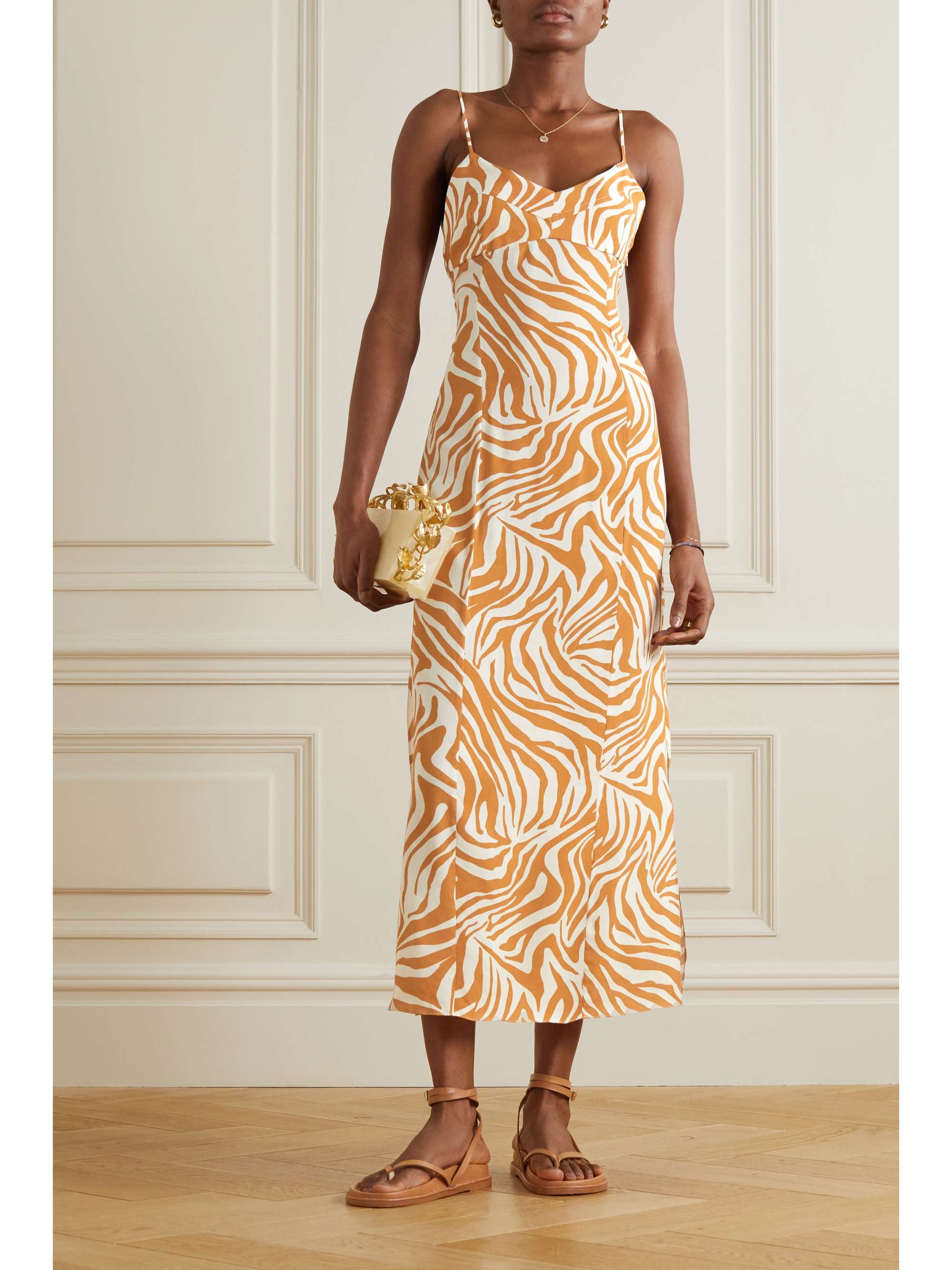 HAIGHT Beca zebra-print crepe maxi dress