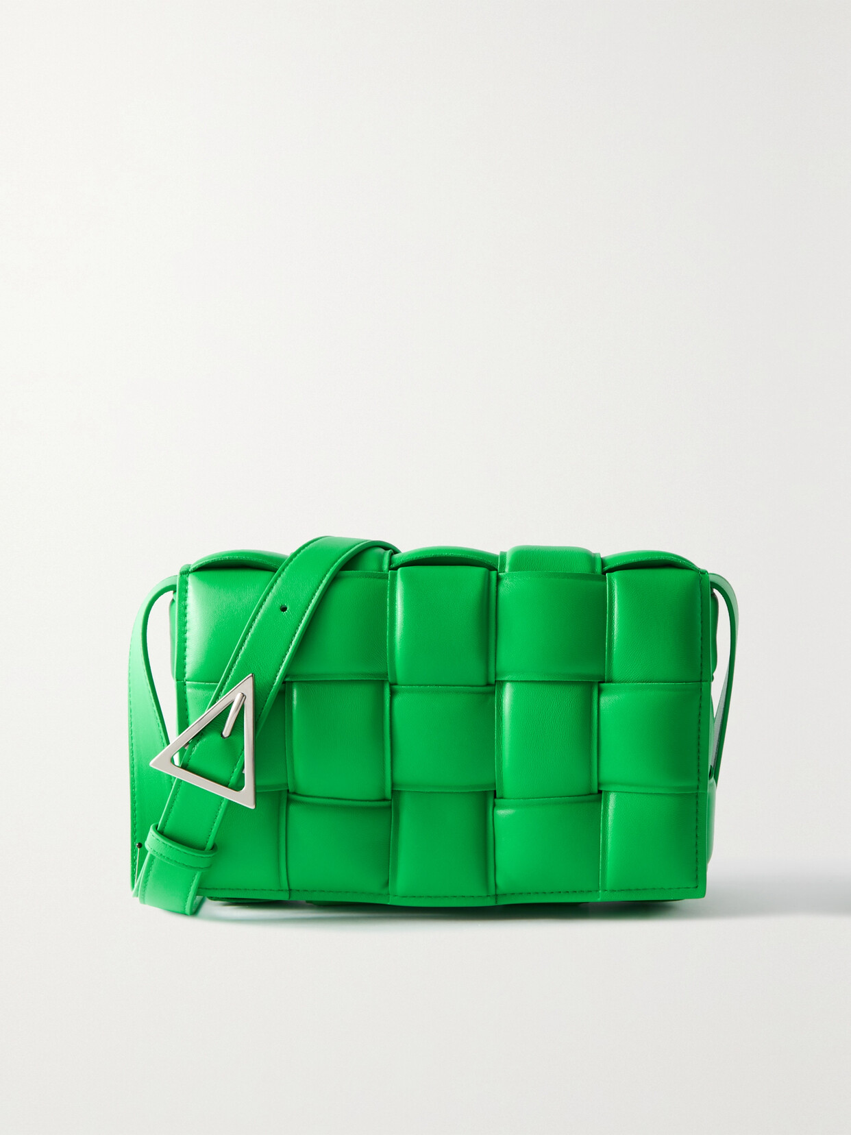 Bottega Veneta Cassette Padded Intrecciato Leather Shoulder Bag In Green