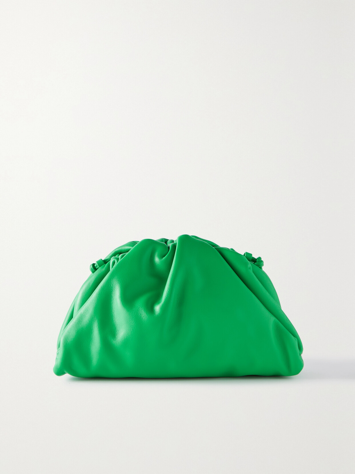 Shop Bottega Veneta The Pouch Mini Leather Clutch In Green