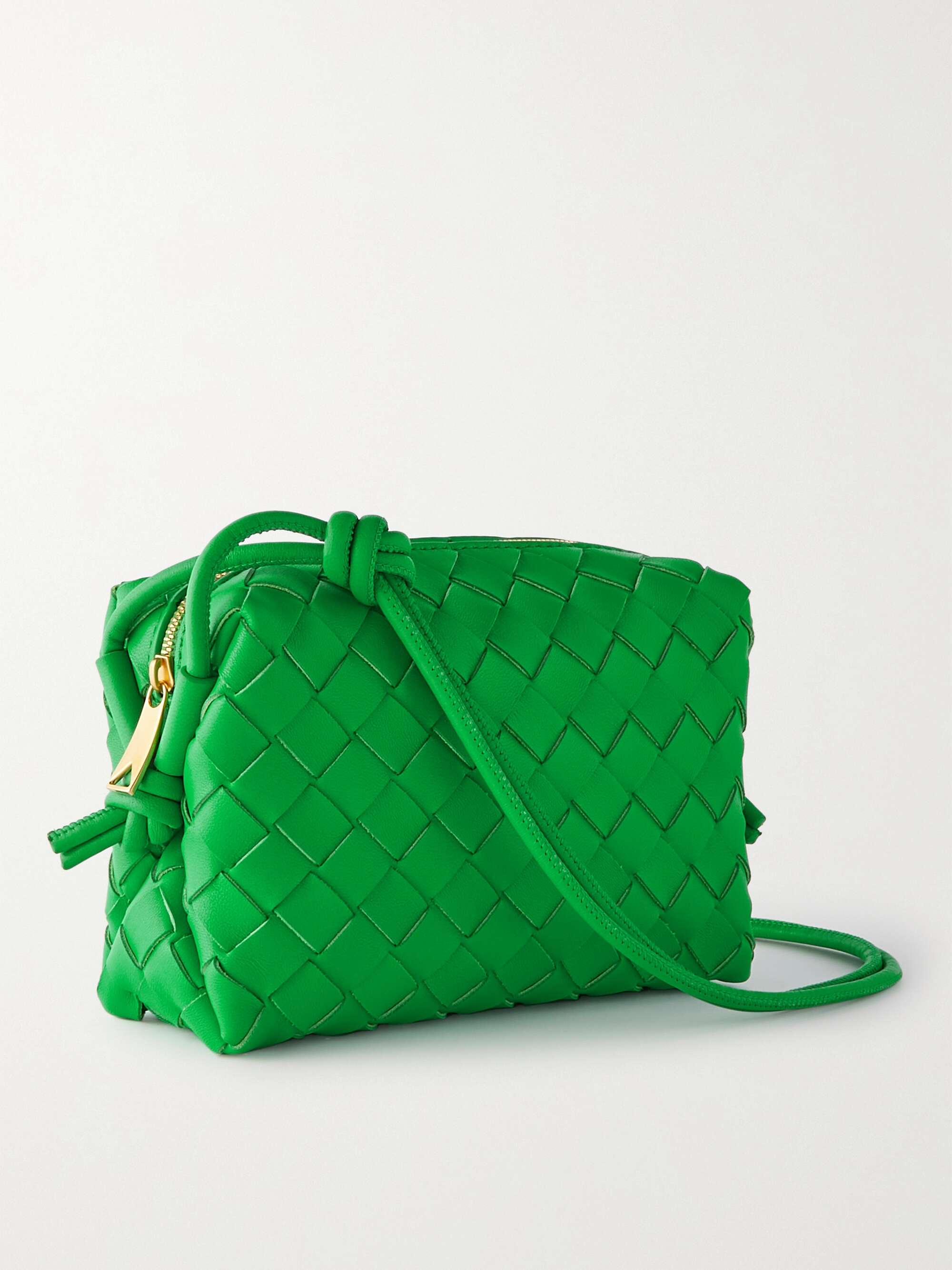 Bottega Veneta Loop Leather Cross Body Bag in Green