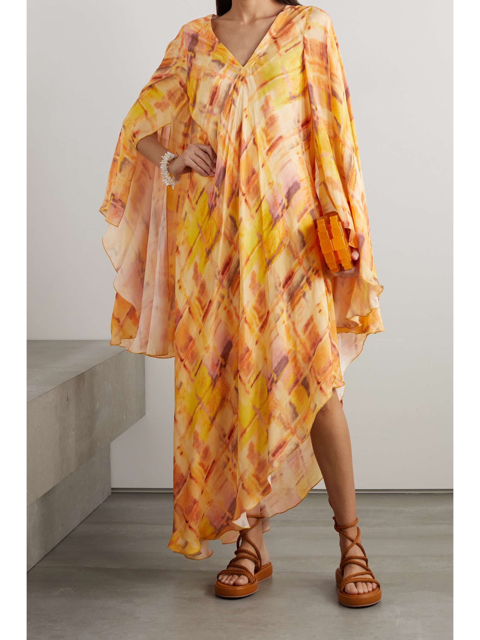 CULT GAIA Shira printed crepe kaftan