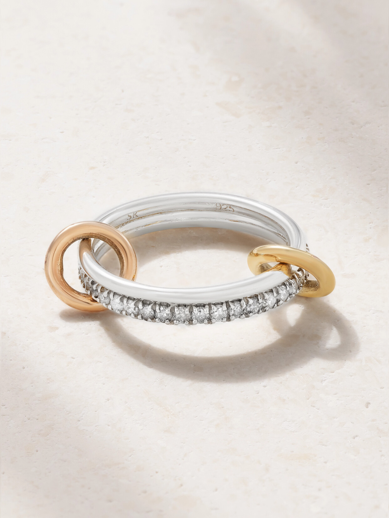 Spinelli Kilcollin Marigold Set Of Two Sterling Silver And 18-karat Yellow And Rose Gold Diamond Rings - 8