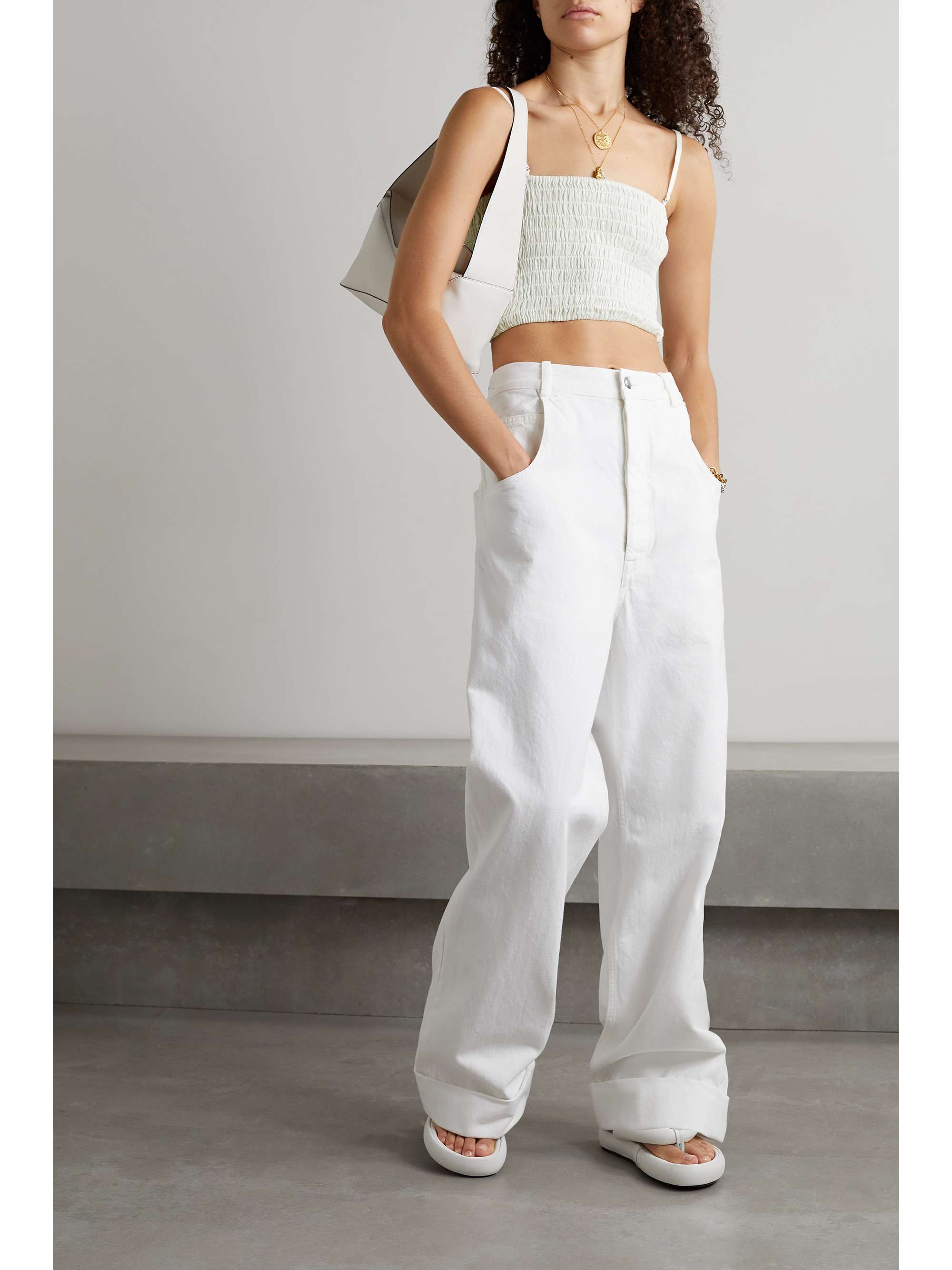ATM ANTHONY THOMAS MELILLO Cropped smocked linen top