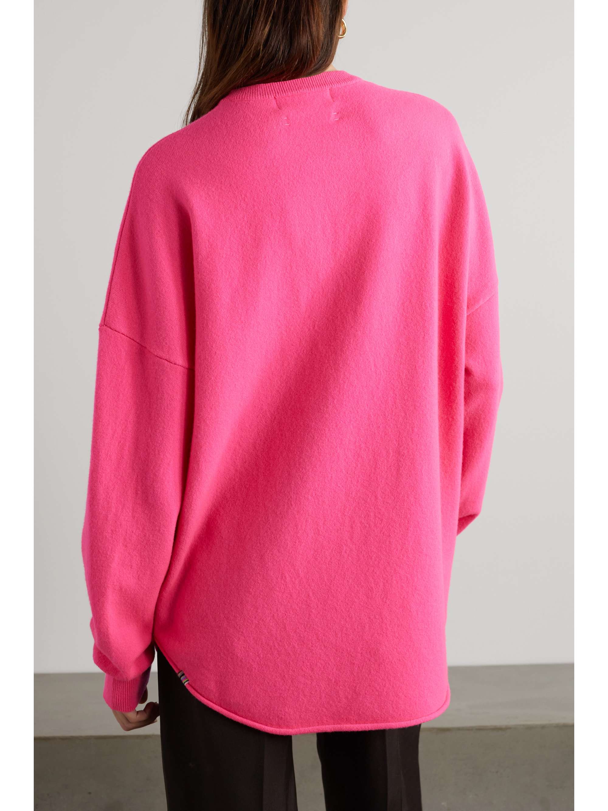 EXTREME CASHMERE N°53 Crew Hop neon cashmere-blend sweater