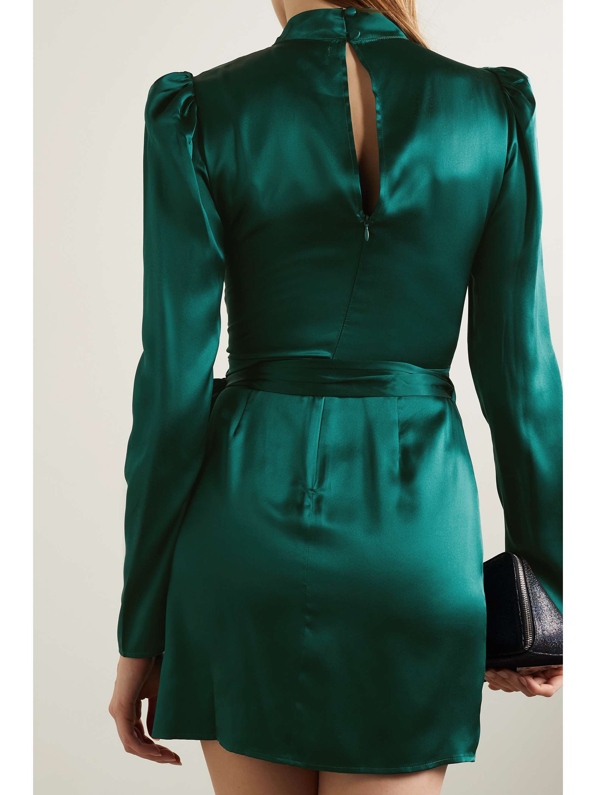REFORMATION + NET SUSTAIN Josefine silk-satin mini wrap dress