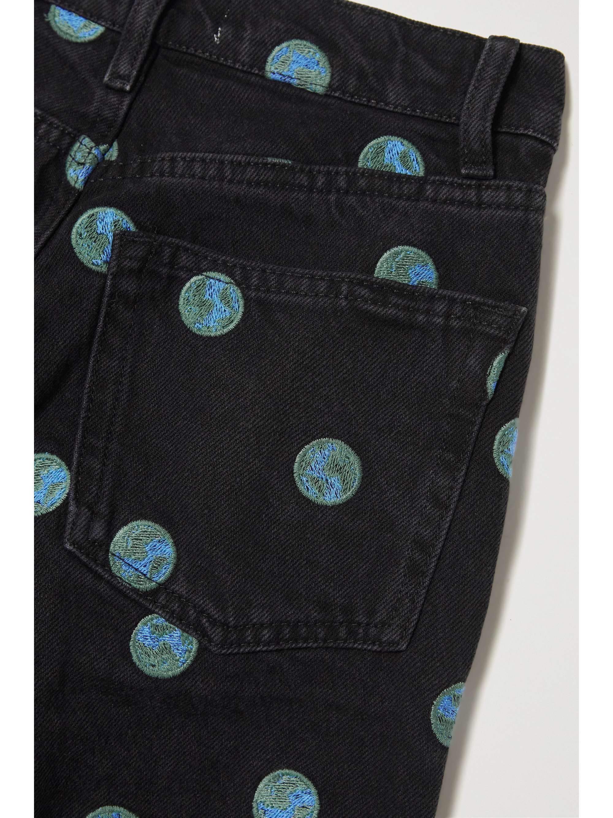 REFORMATION + NET SUSTAIN Earth embroidered high-rise straight-leg jeans