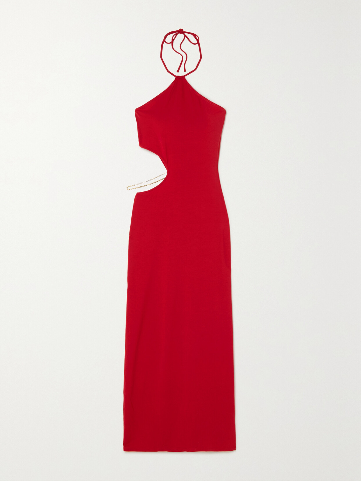 Reformation + Net Sustain Helio Cutout Embellished Stretch-tencel Lyocell Dress - Red