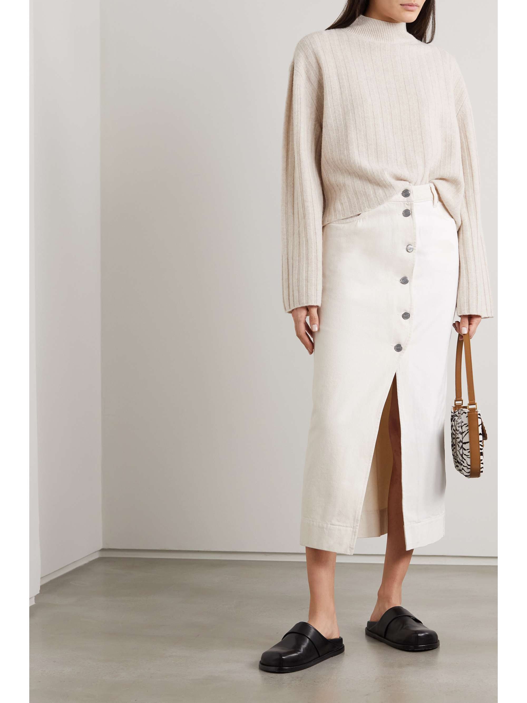 REFORMATION + NET SUSTAIN Marcello ribbed wool turtleneck sweater