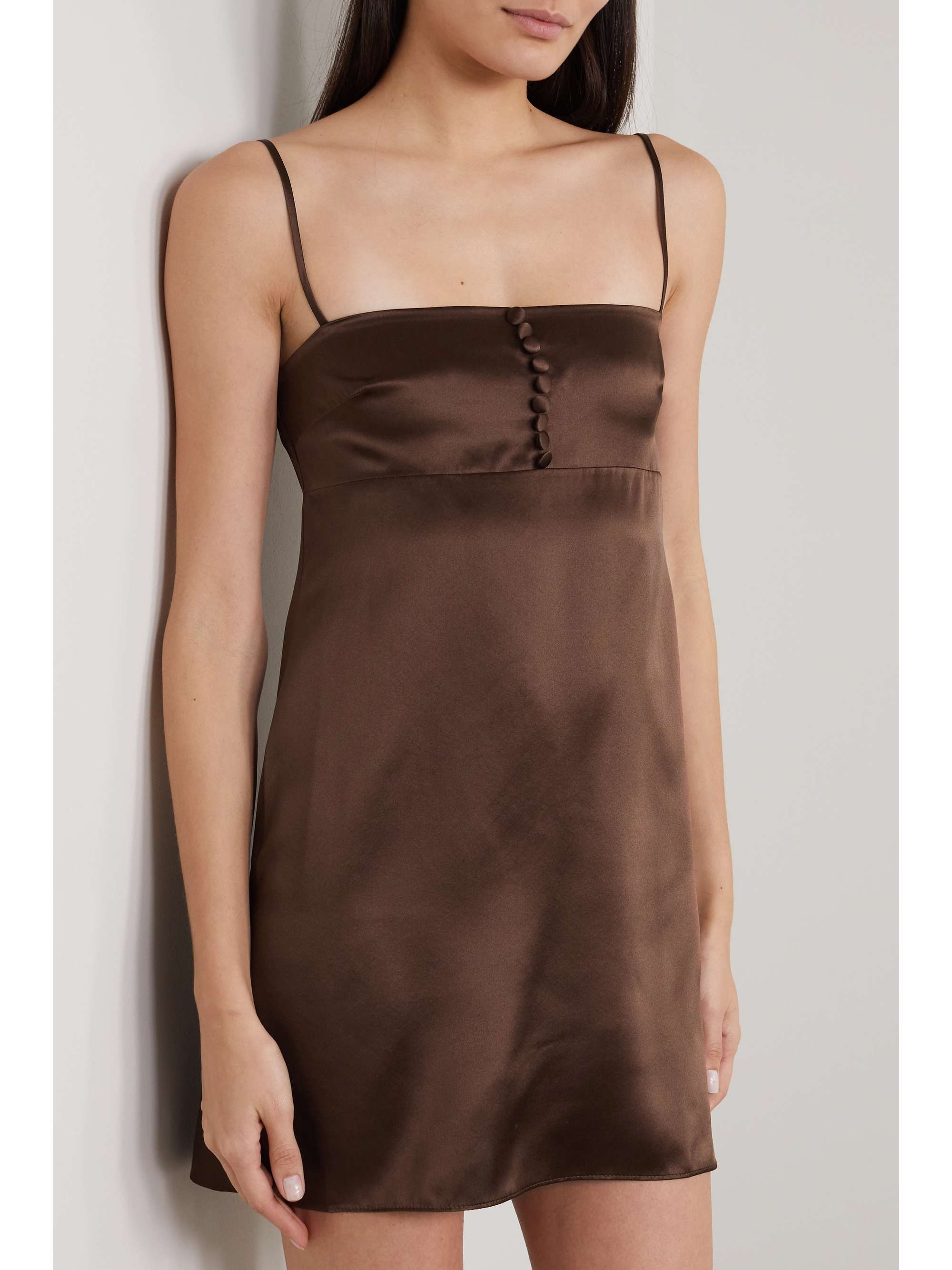 NET SUSTAIN Larah silk-charmeuse mini ...
