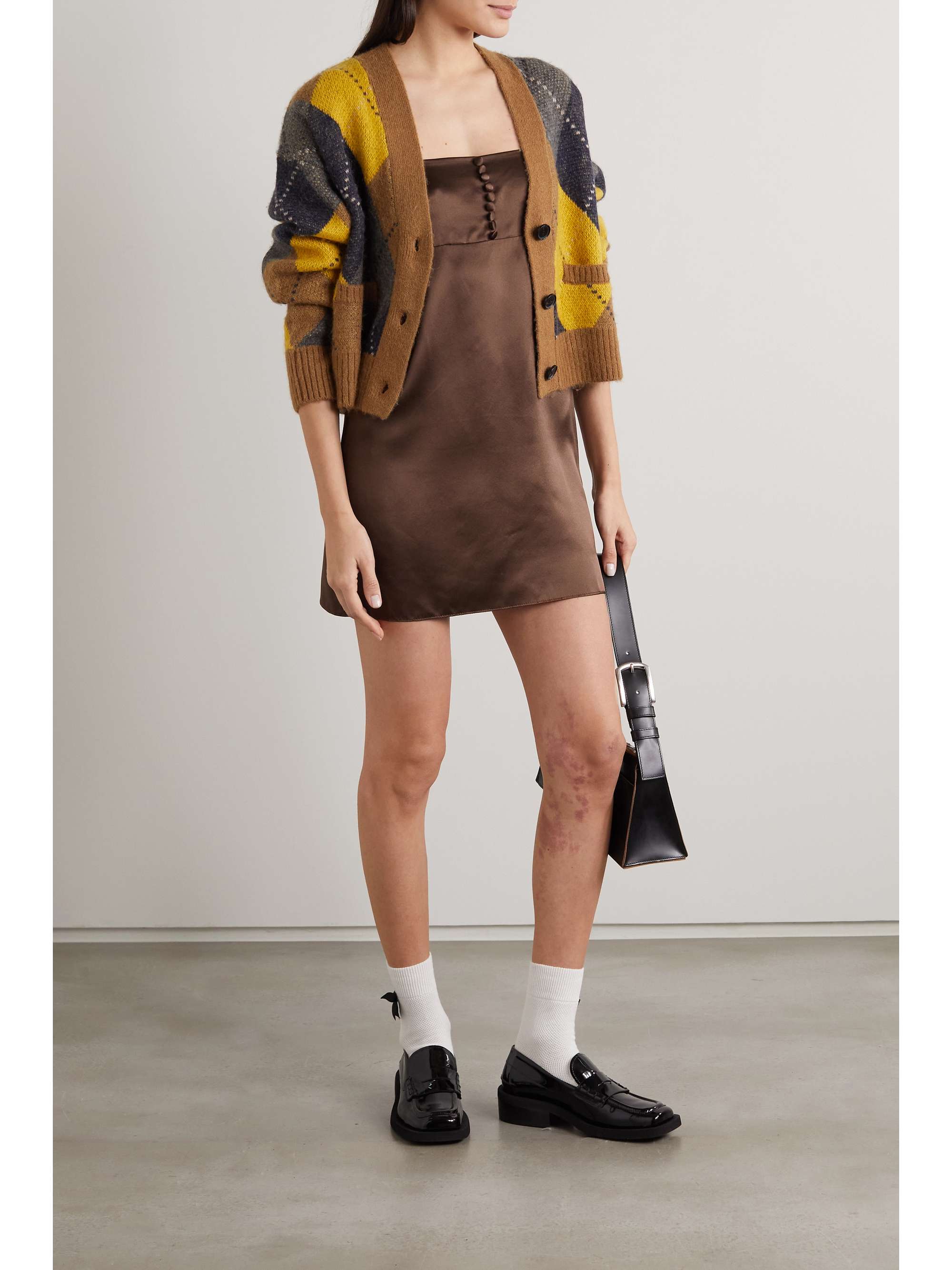REFORMATION + NET SUSTAIN Larah silk-charmeuse mini dress