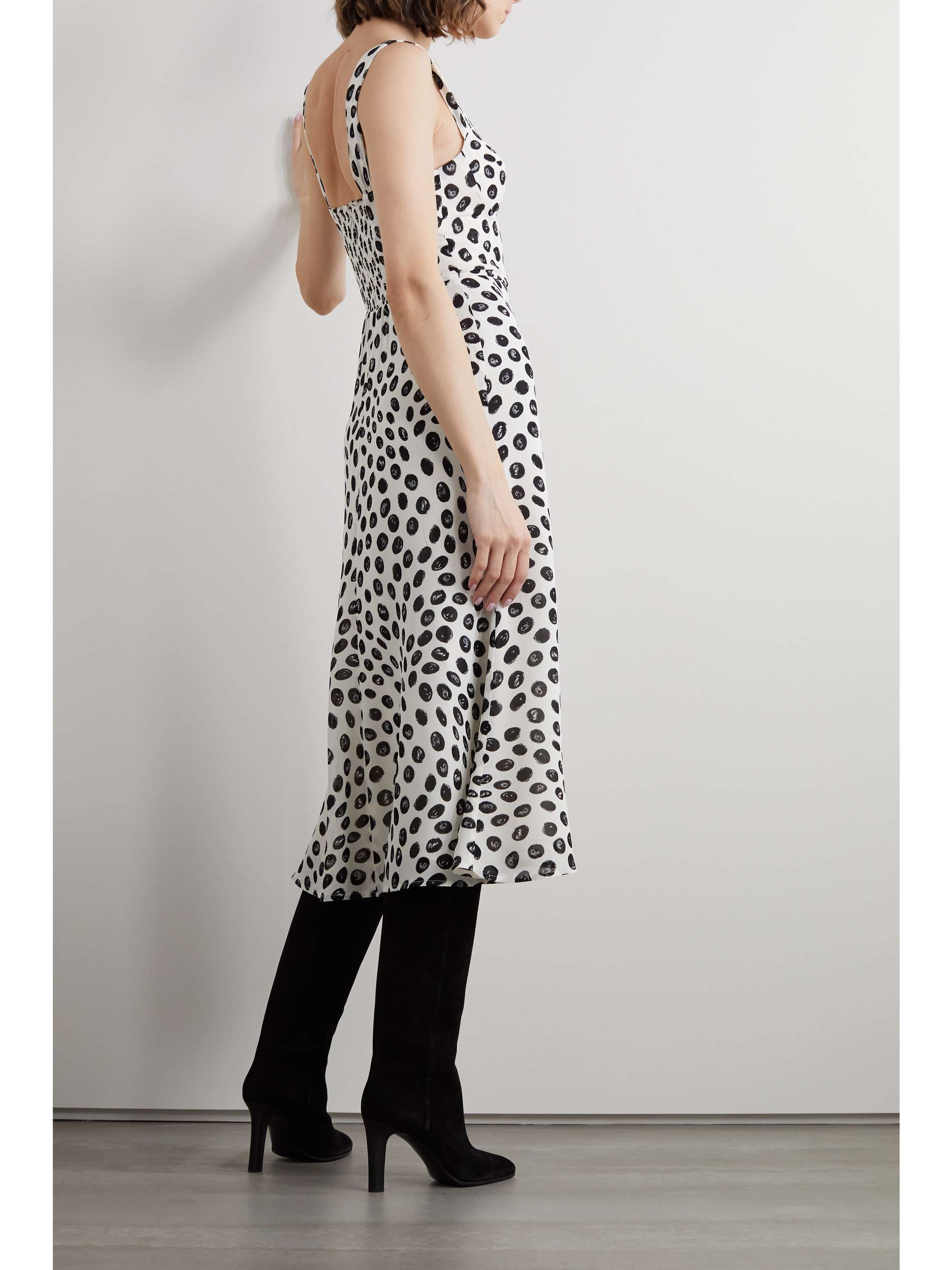 NET SUSTAIN Fulton polka-dot crepe de 