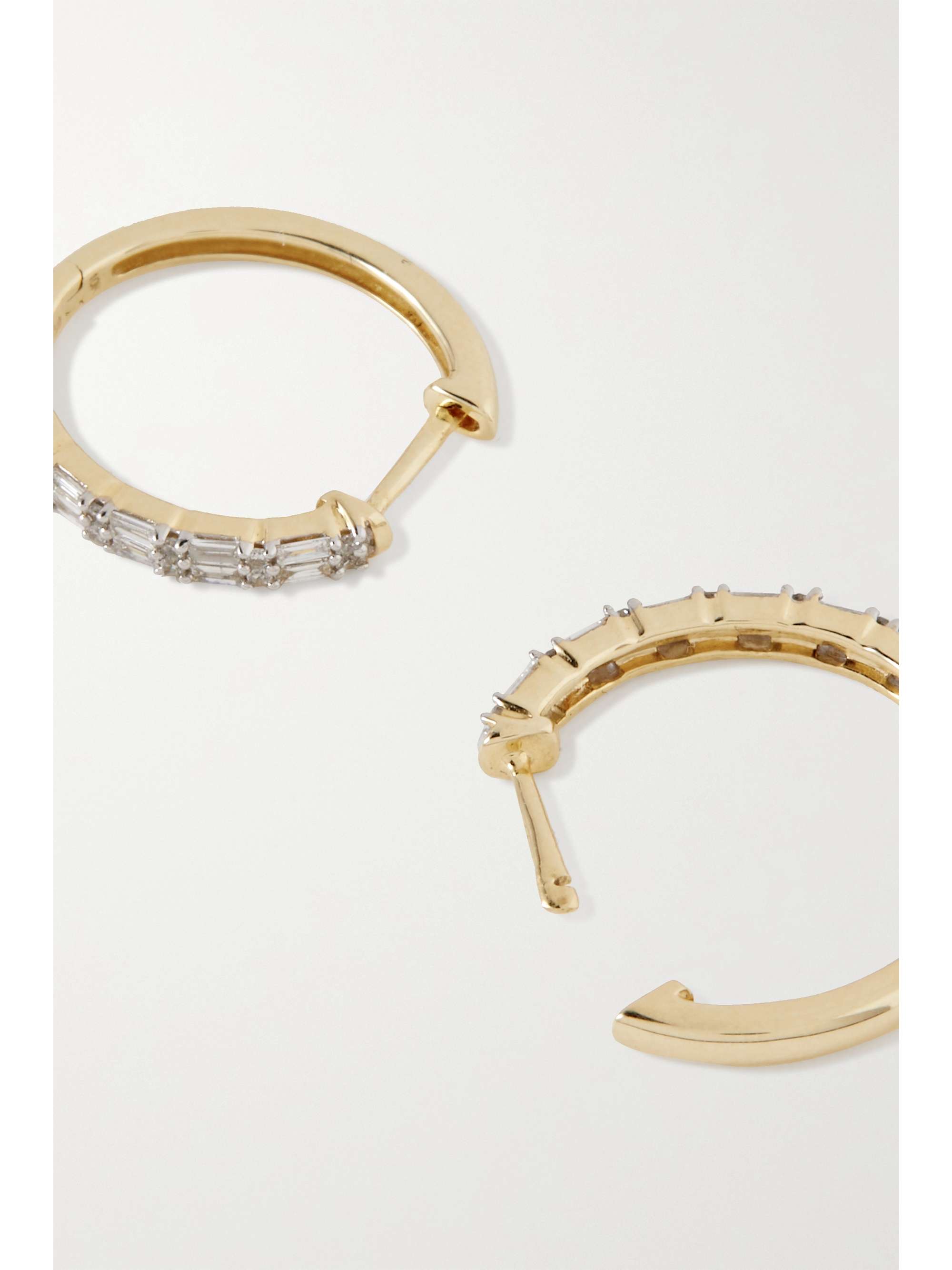 STONE AND STRAND Code gold diamond hoop earrings NETAPORTER