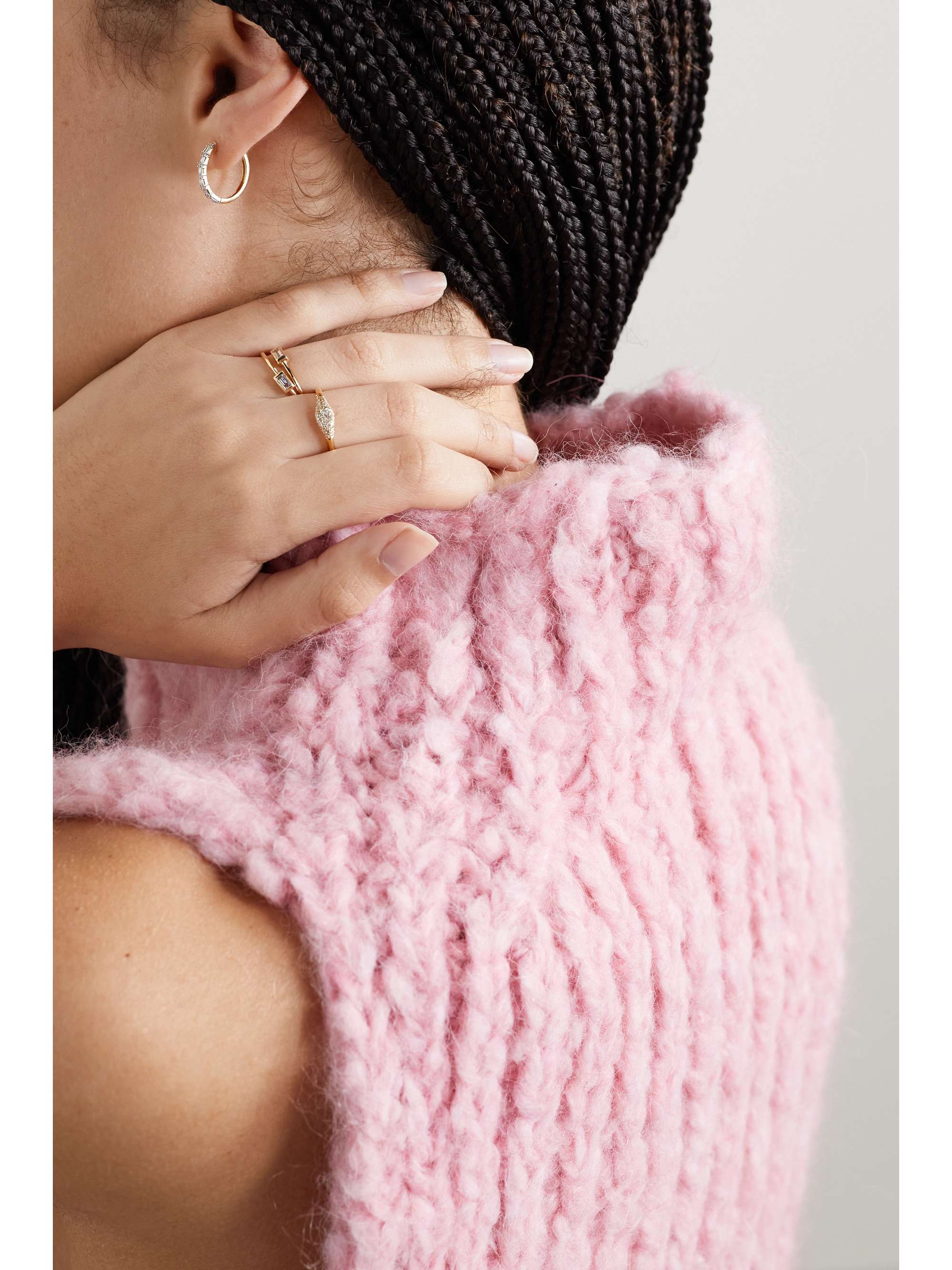 STONE AND STRAND Code gold diamond hoop earrings NETAPORTER