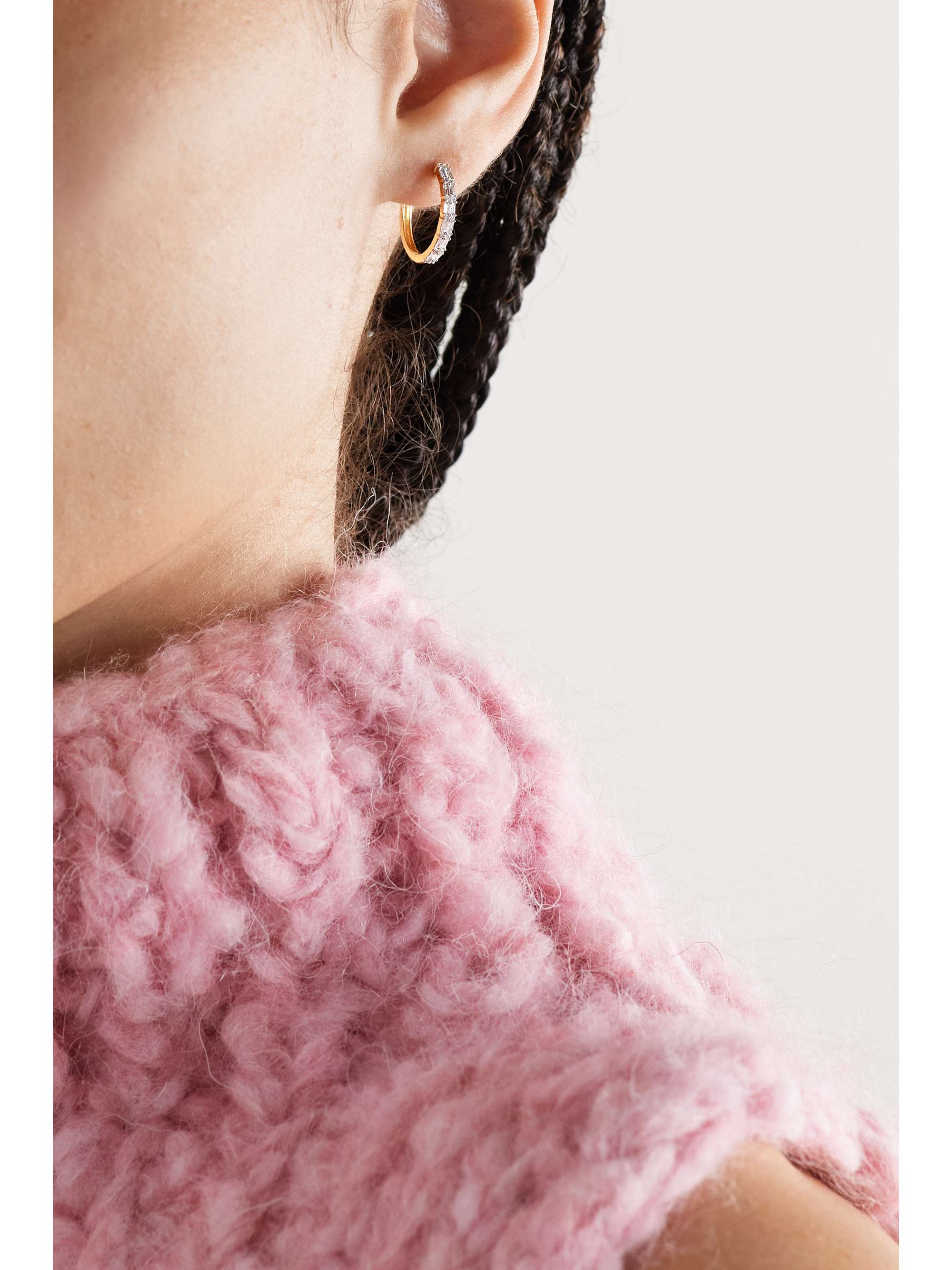 STONE AND STRAND Code gold diamond hoop earrings NETAPORTER