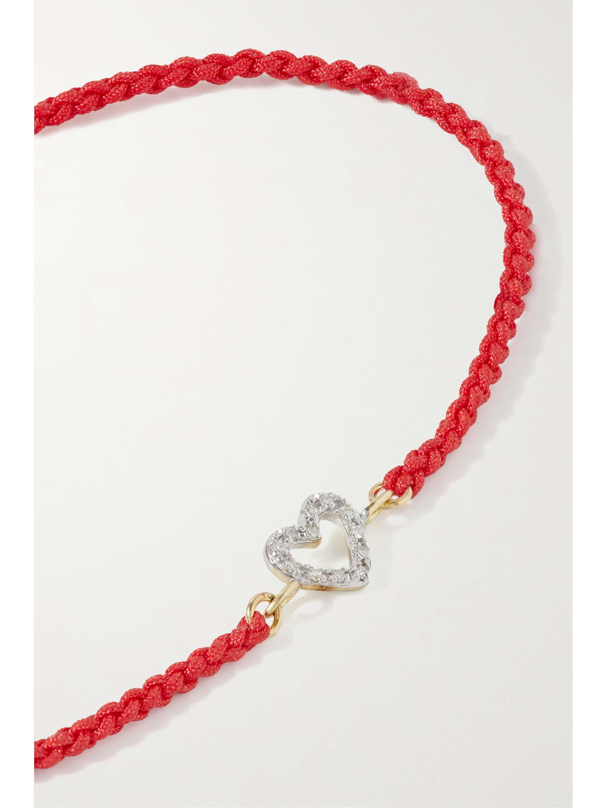 STONE AND STRAND Open Heart gold, rope and diamond bracelet NETAPORTER