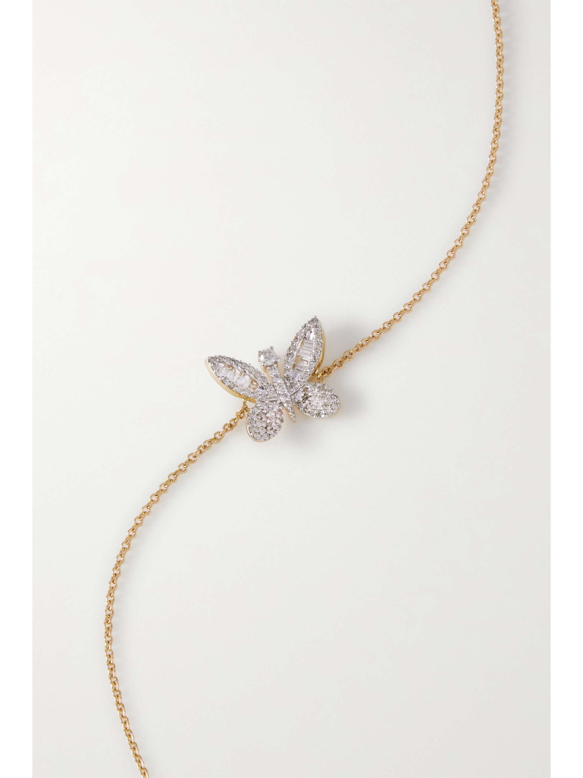 STONE AND STRAND Jumbo Butterfly gold diamond bracelet NETAPORTER