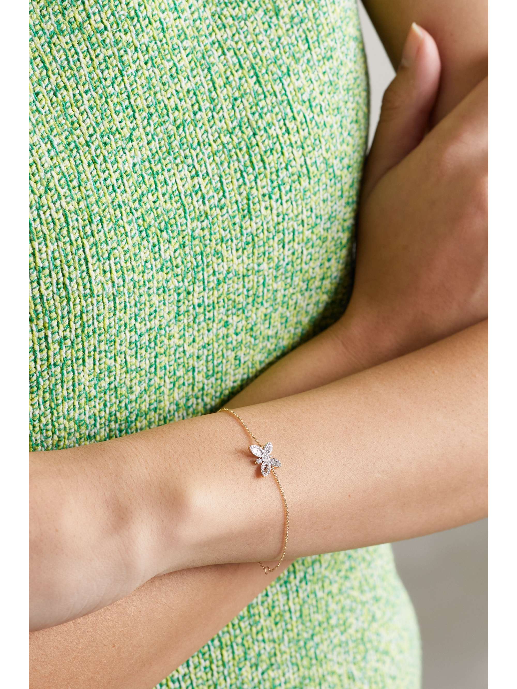 STONE AND STRAND Jumbo Butterfly gold diamond bracelet NETAPORTER