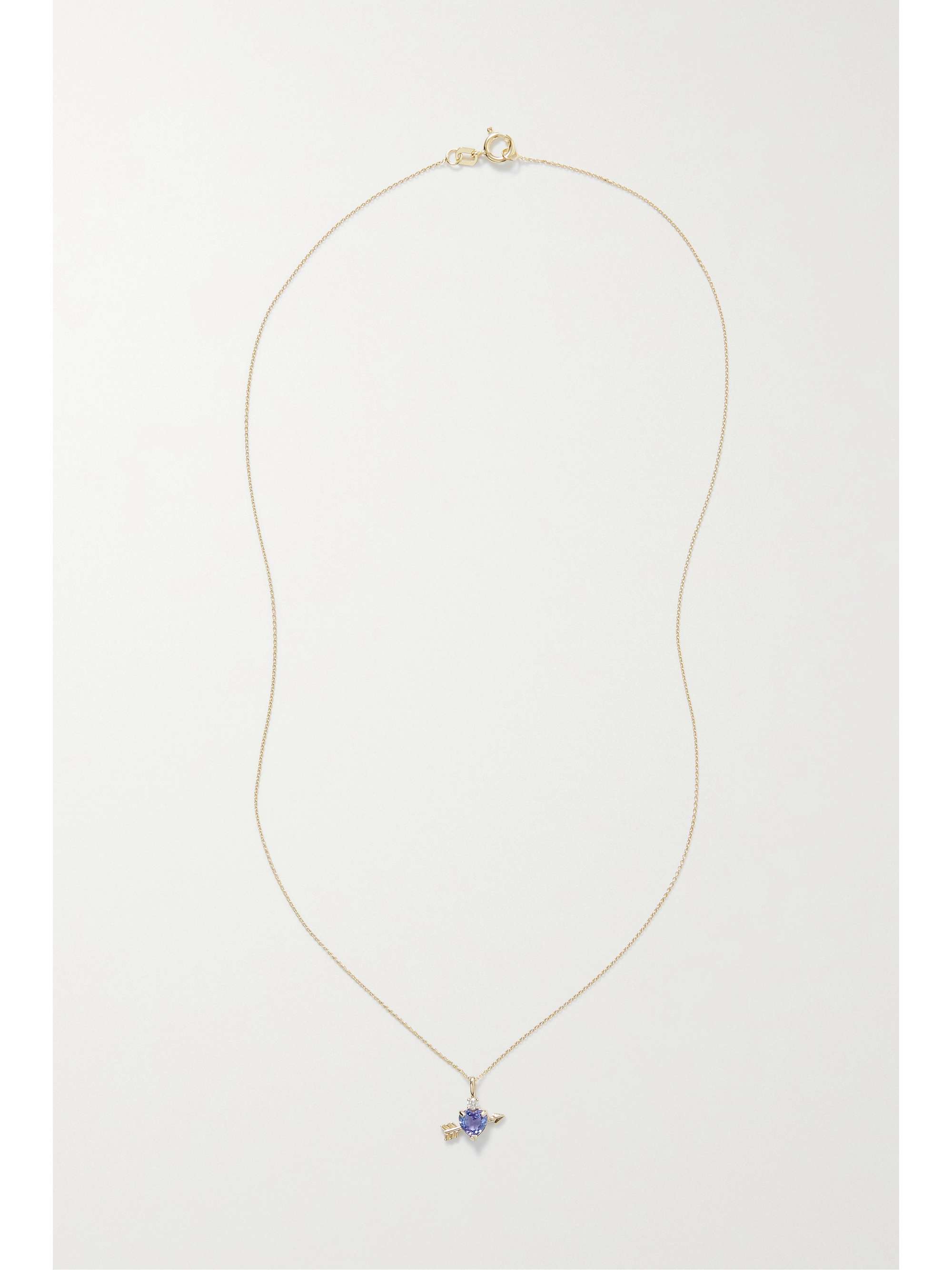 STONE AND STRAND Gold, tanzanite and diamond necklace NETAPORTER