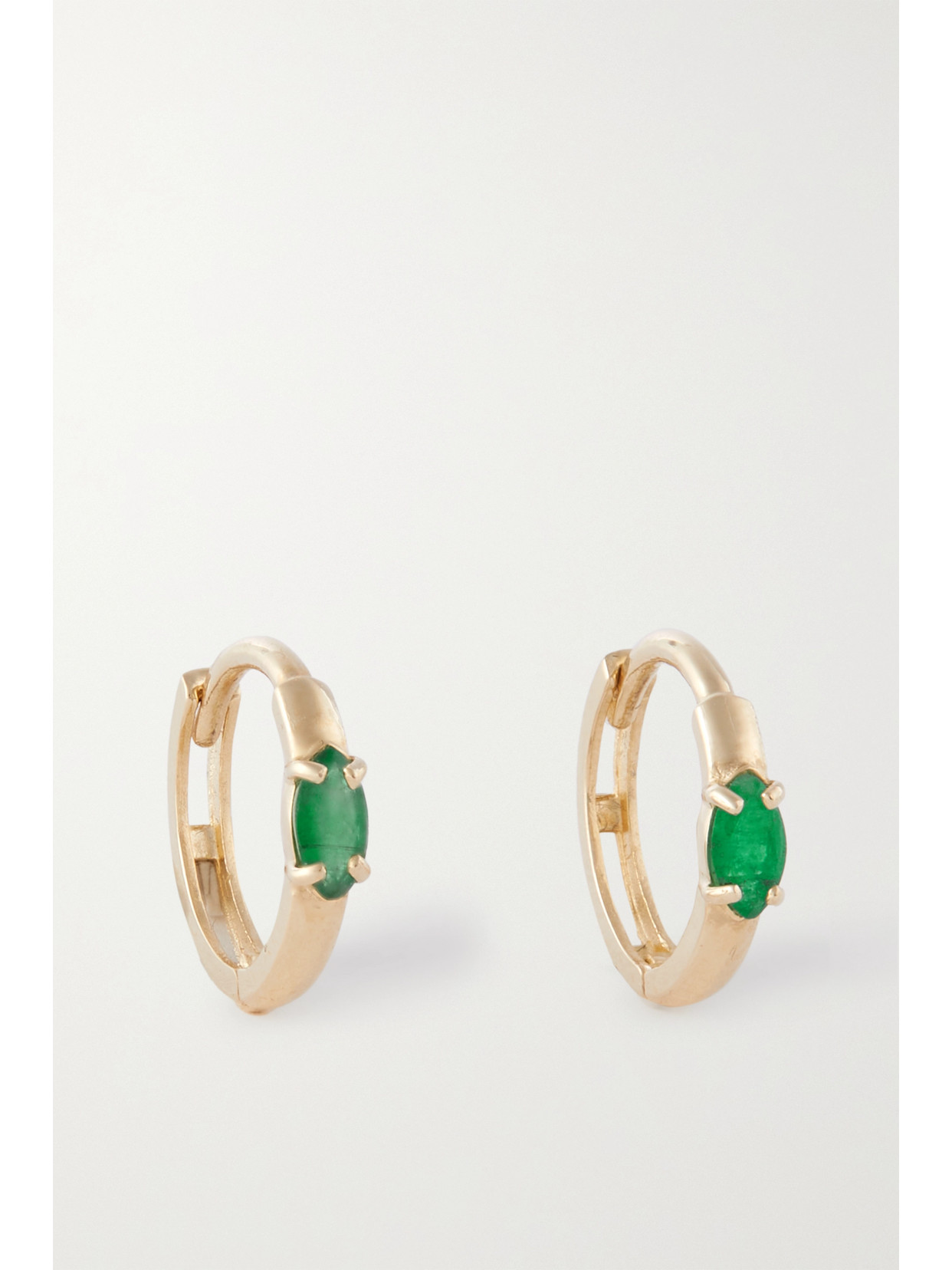 Stone And Strand Gold Emerald Hoop Earrings