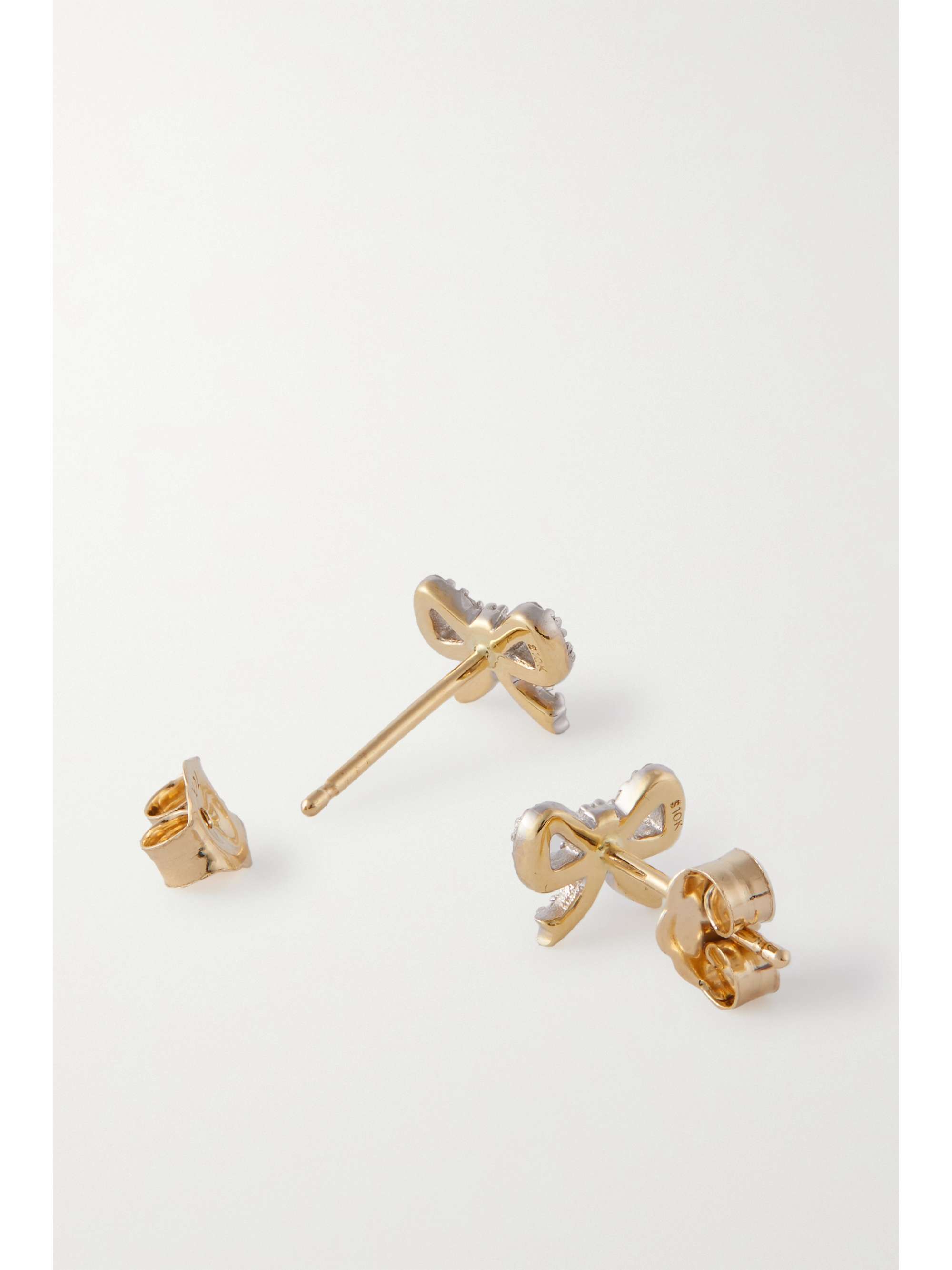 STONE AND STRAND Gold diamond earrings NETAPORTER