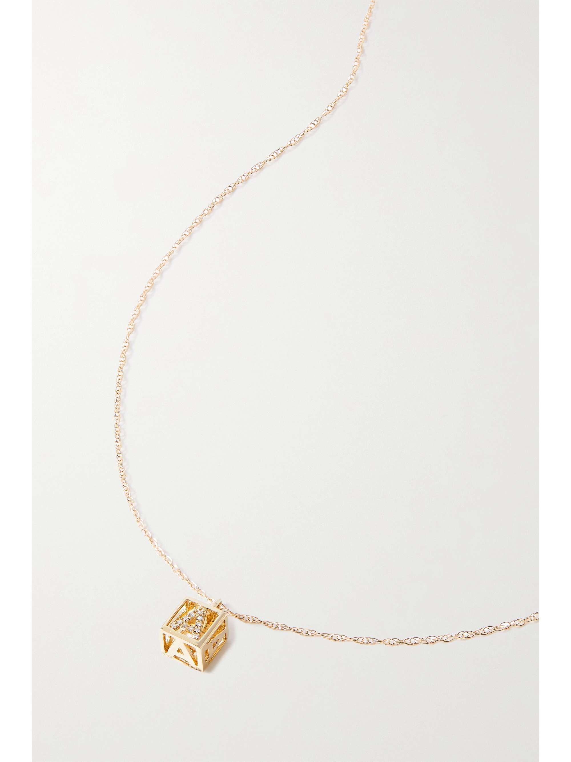 STONE AND STRAND Baby Block gold diamond necklace
