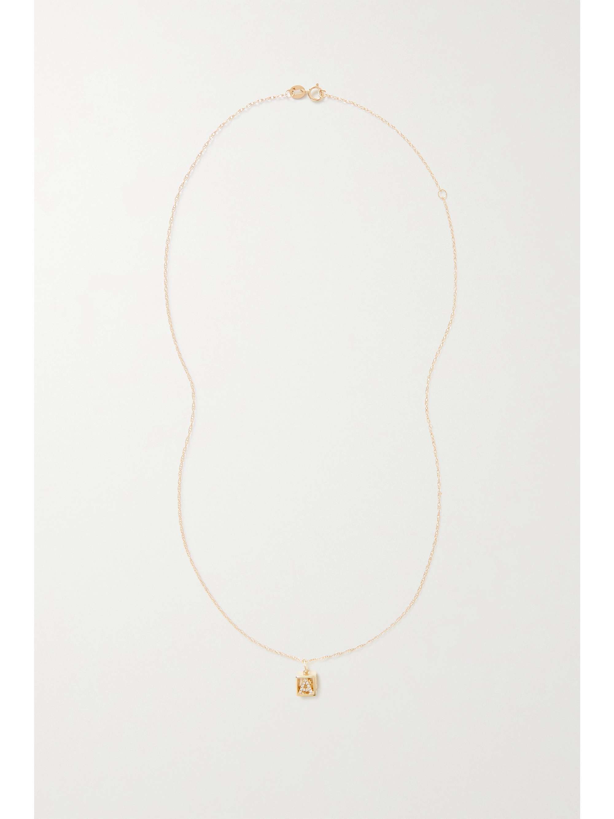 STONE AND STRAND Baby Block gold diamond necklace