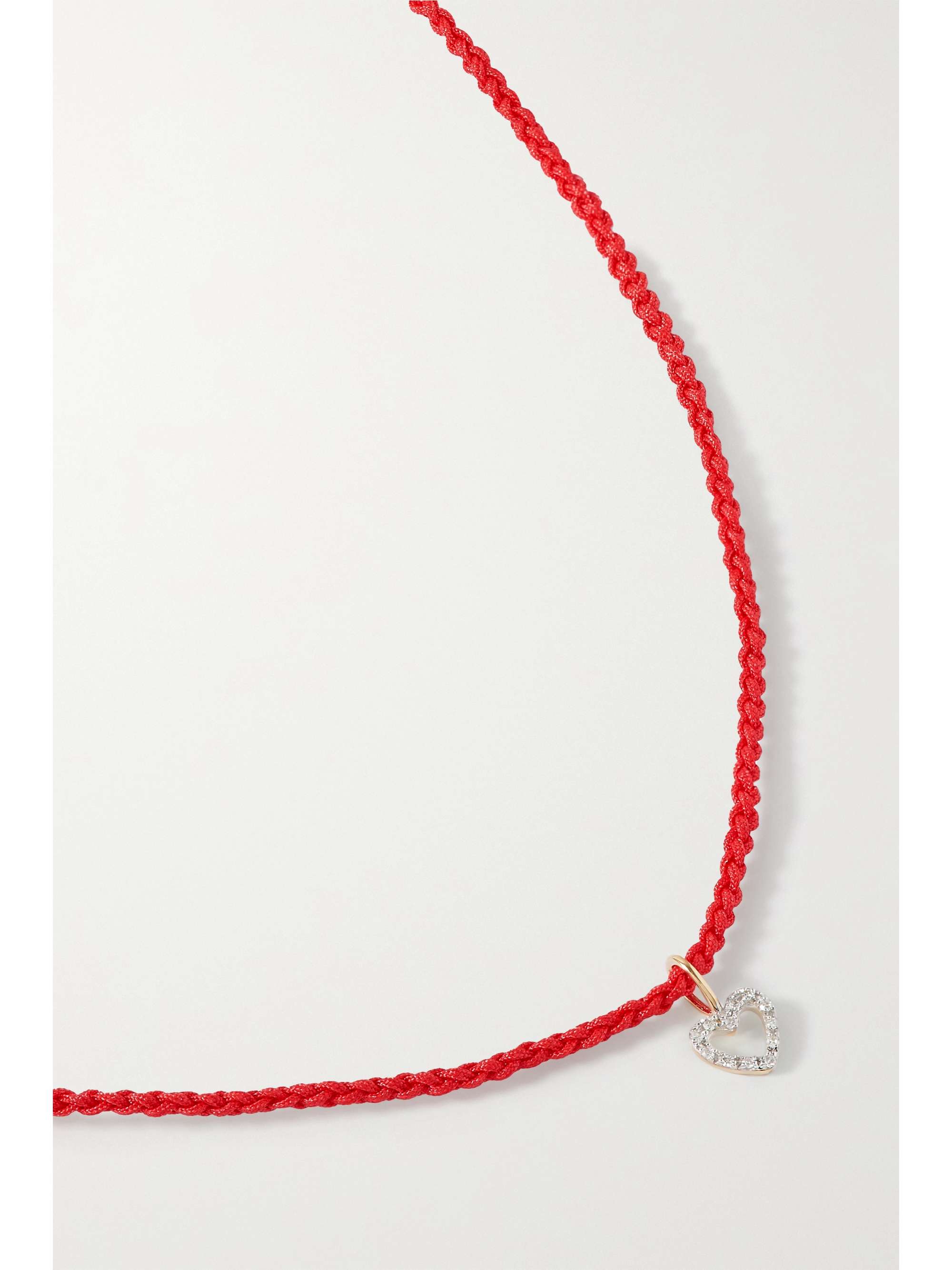 STONE AND STRAND Open Heart gold, rope and diamond necklace
