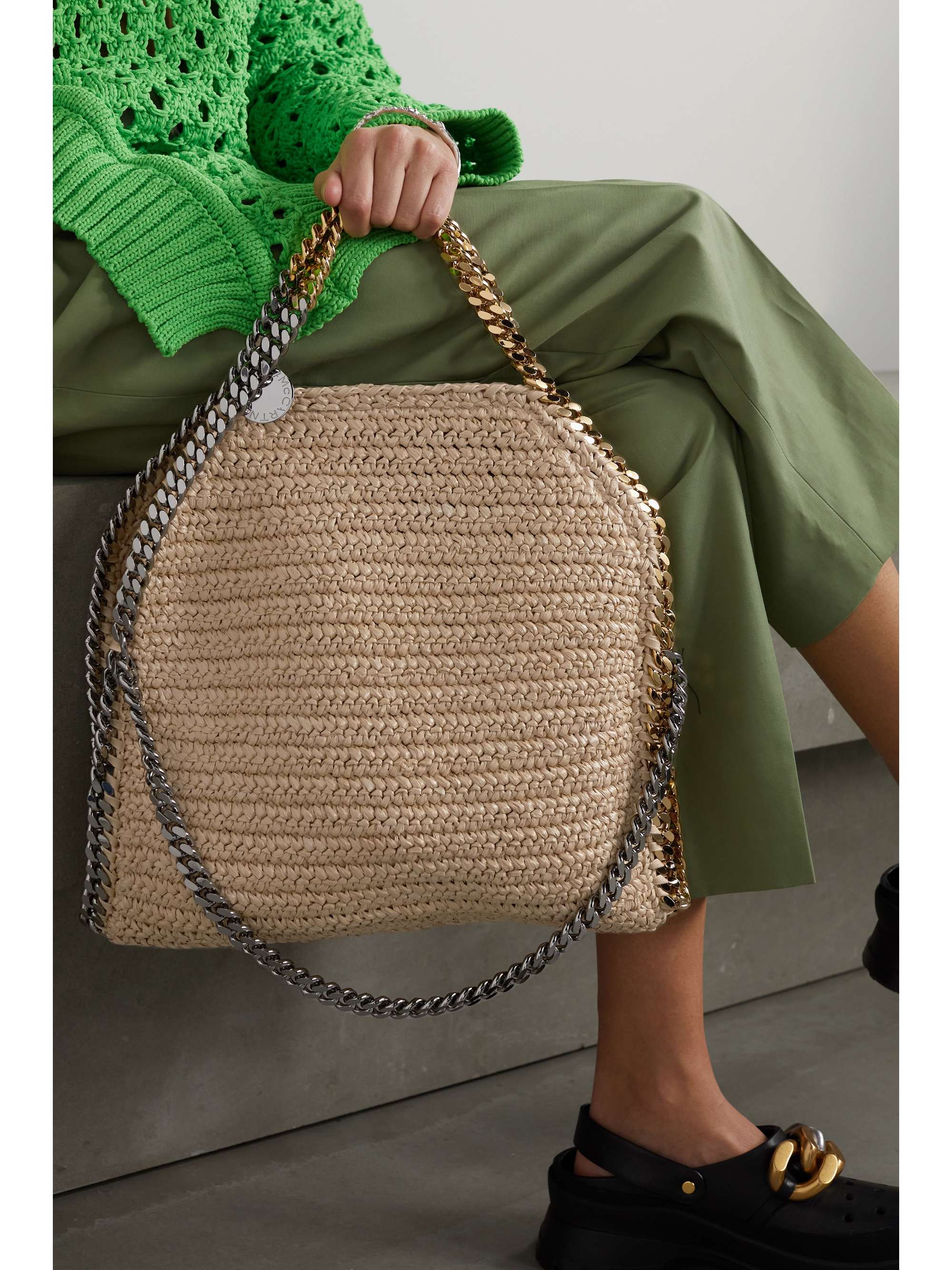 falabella raffia tote