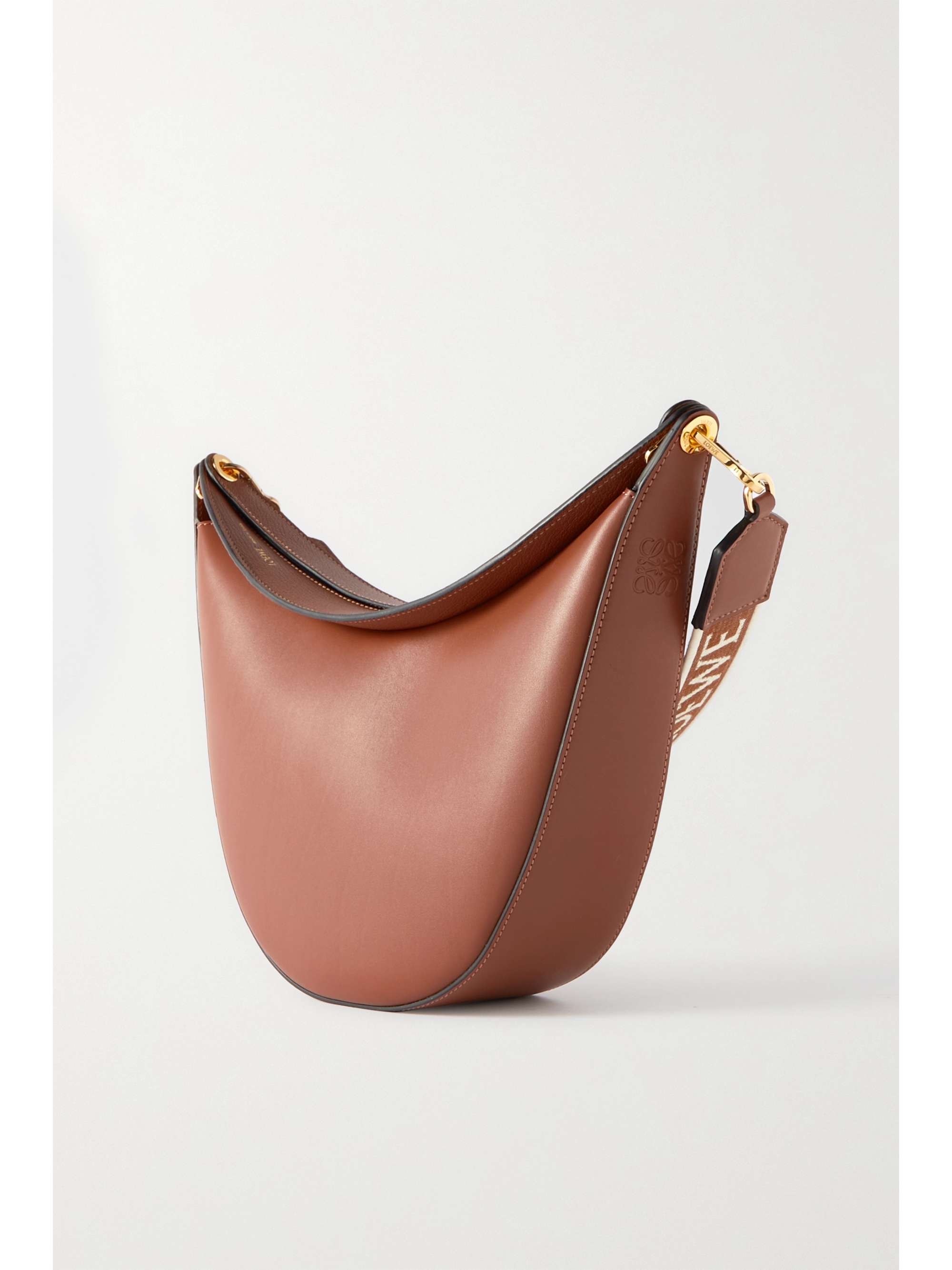 LOEWE Luna canvas-jacquard trimmed leather shoulder bag