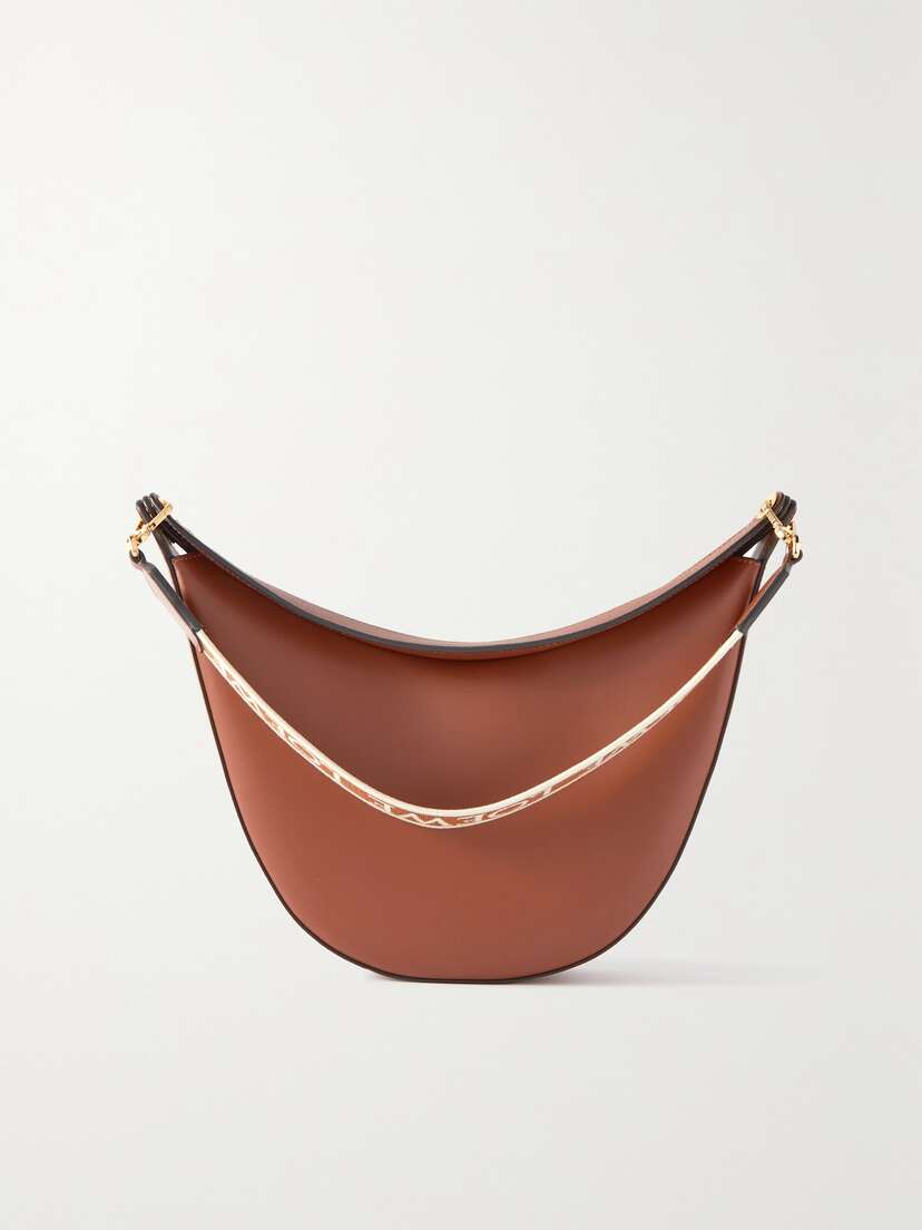 Loewe Luna Canvas-jacquard Trimmed Leather Shoulder Bag