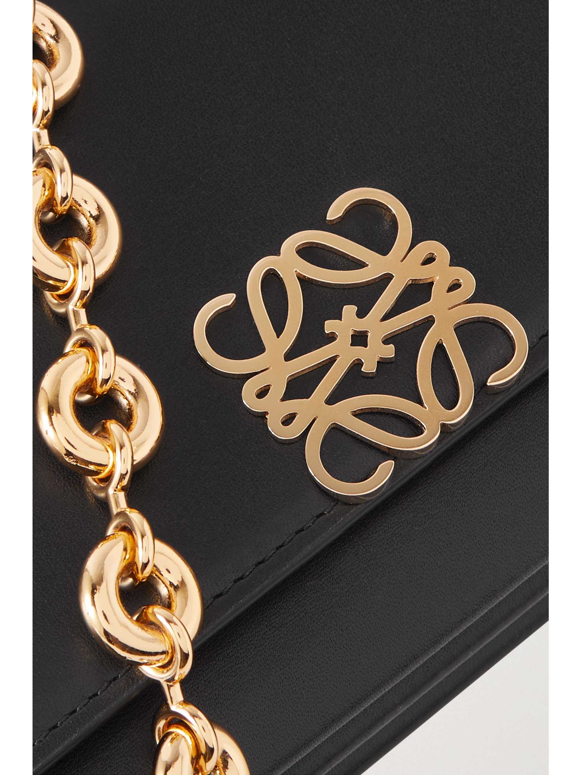 LOEWE Goya chain-embellished leather clutch
