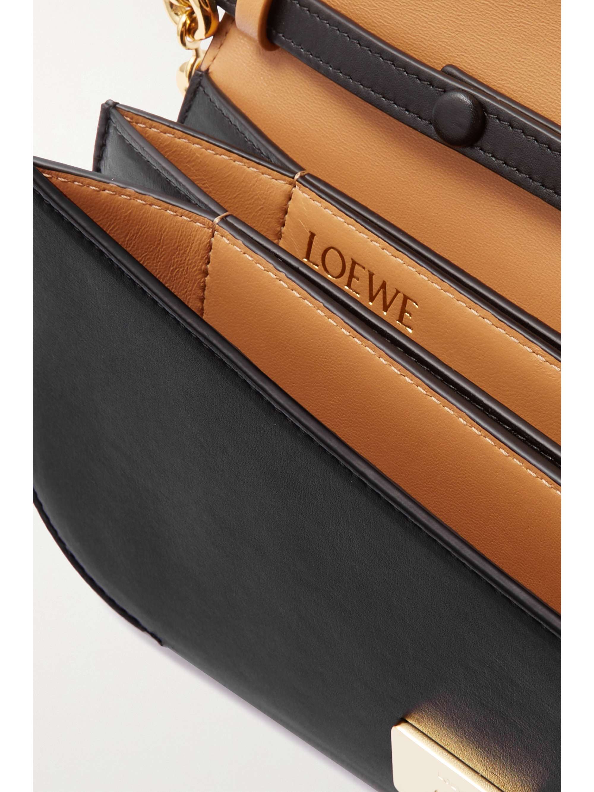 LOEWE Goya chain-embellished leather clutch