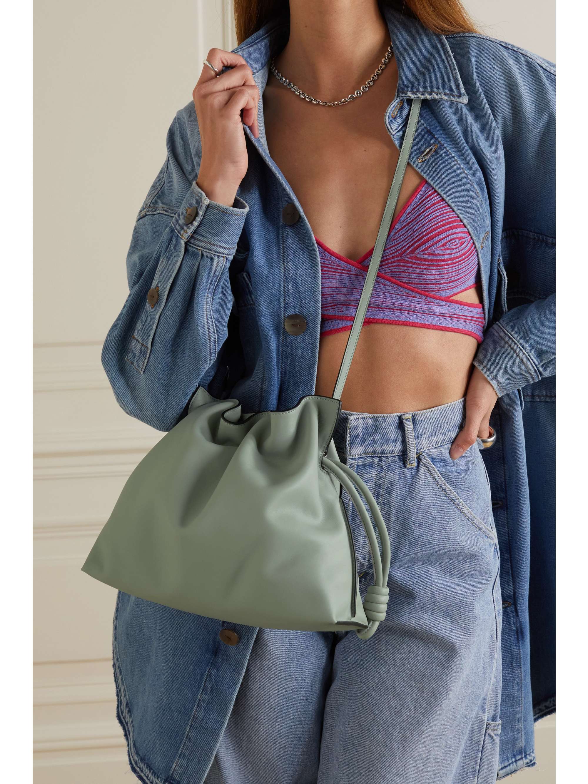 LOEWE Flamenco leather clutch
