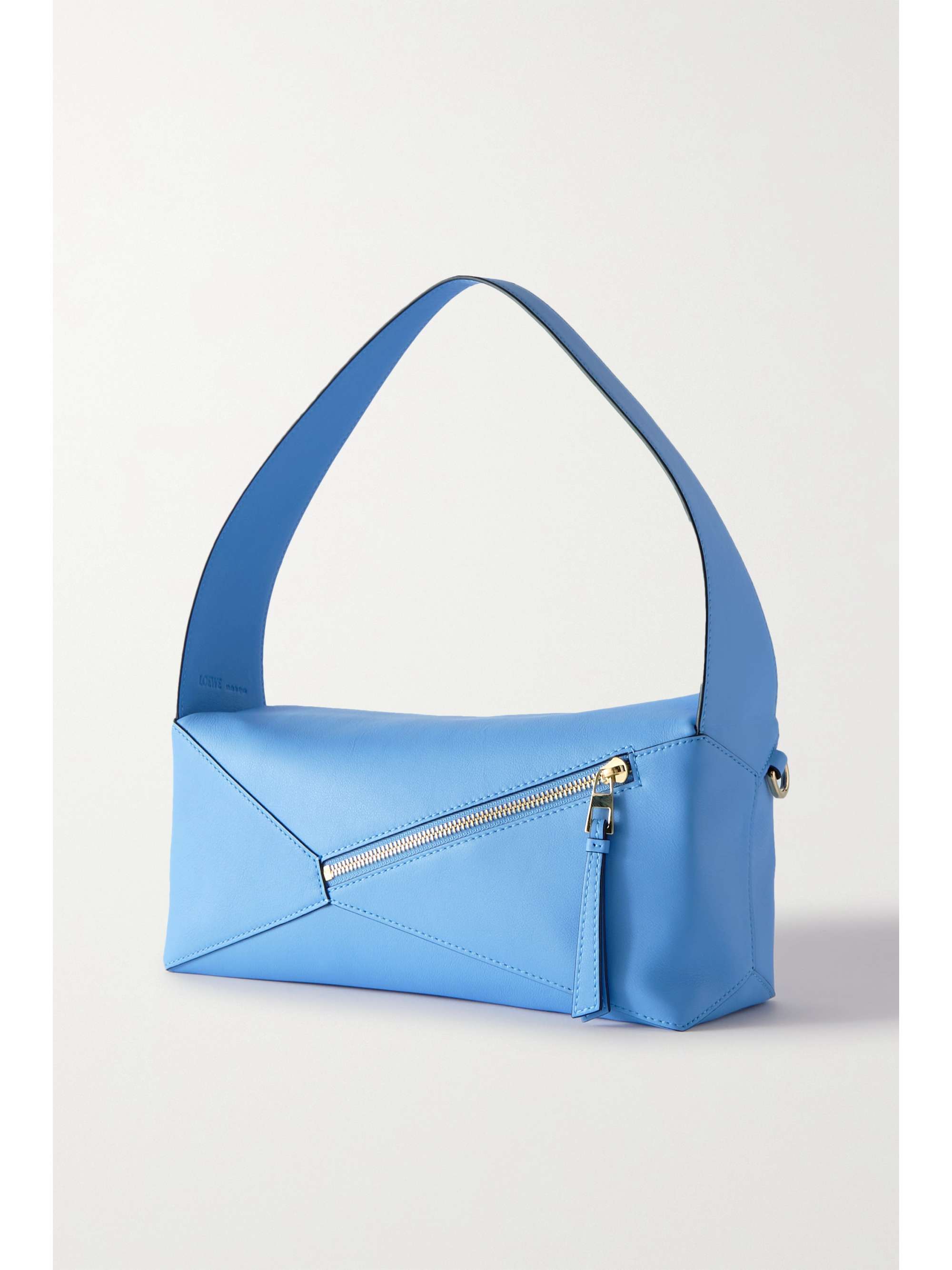 Loewe Puzzle Nano Leather Shoulder Bag In Blue