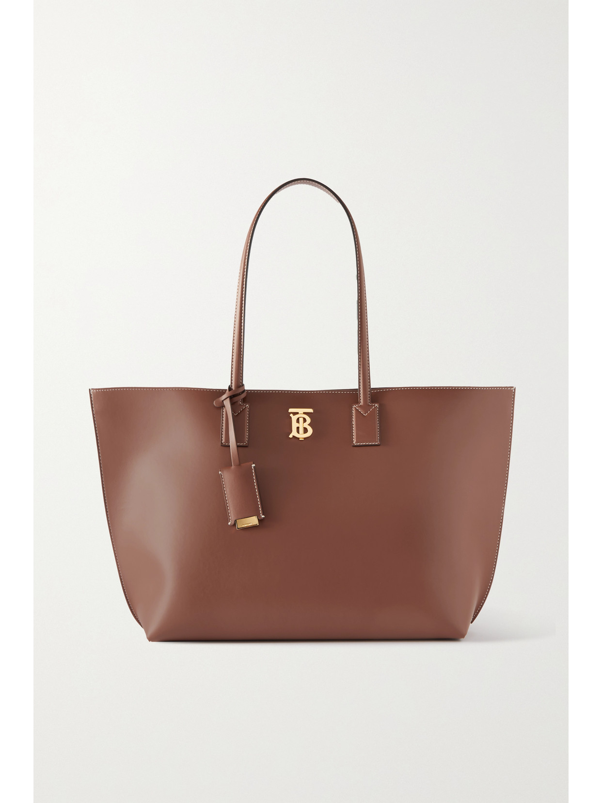 Burberry Leather Tote In Brown