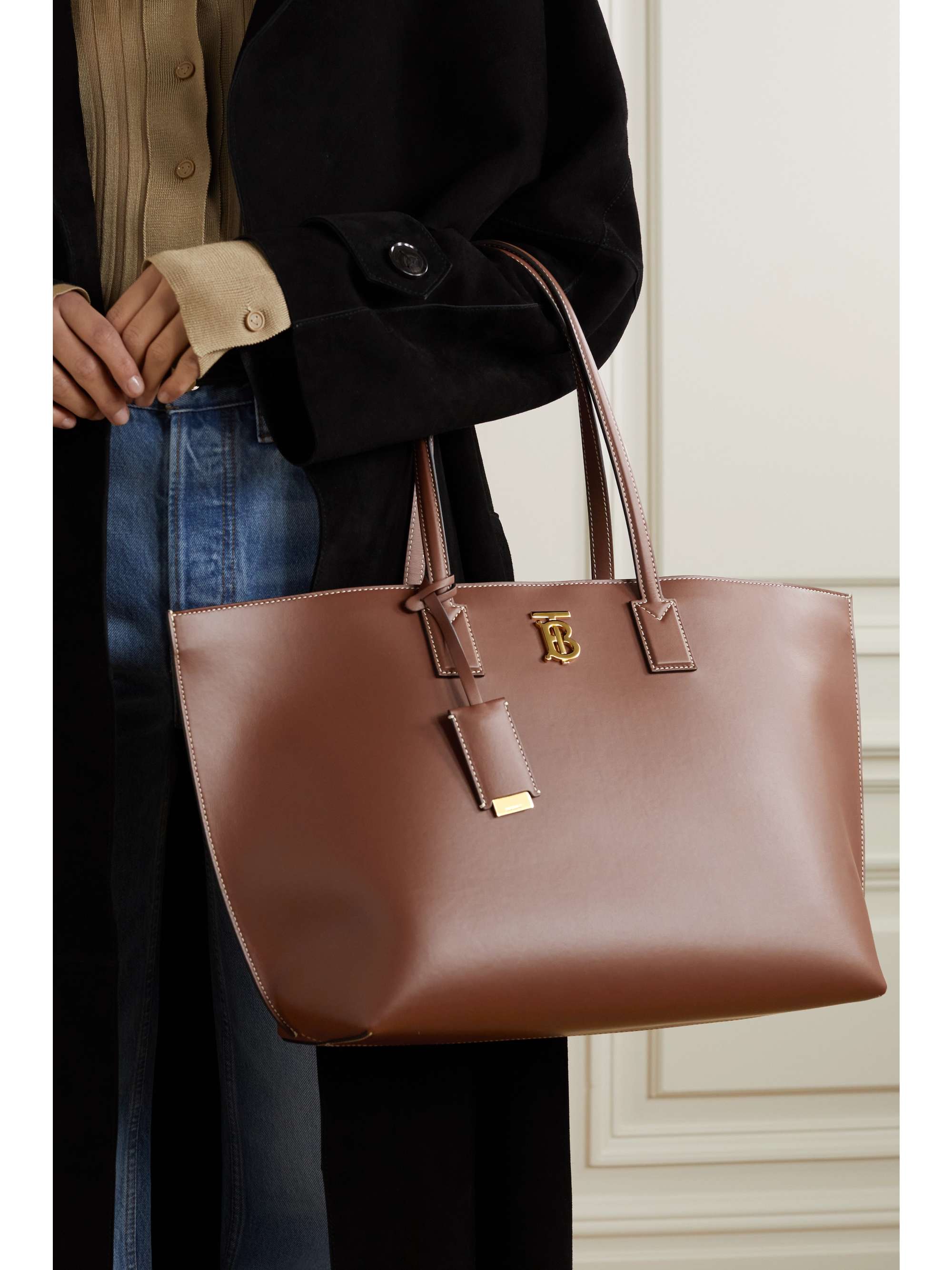 burberry leather tote bag