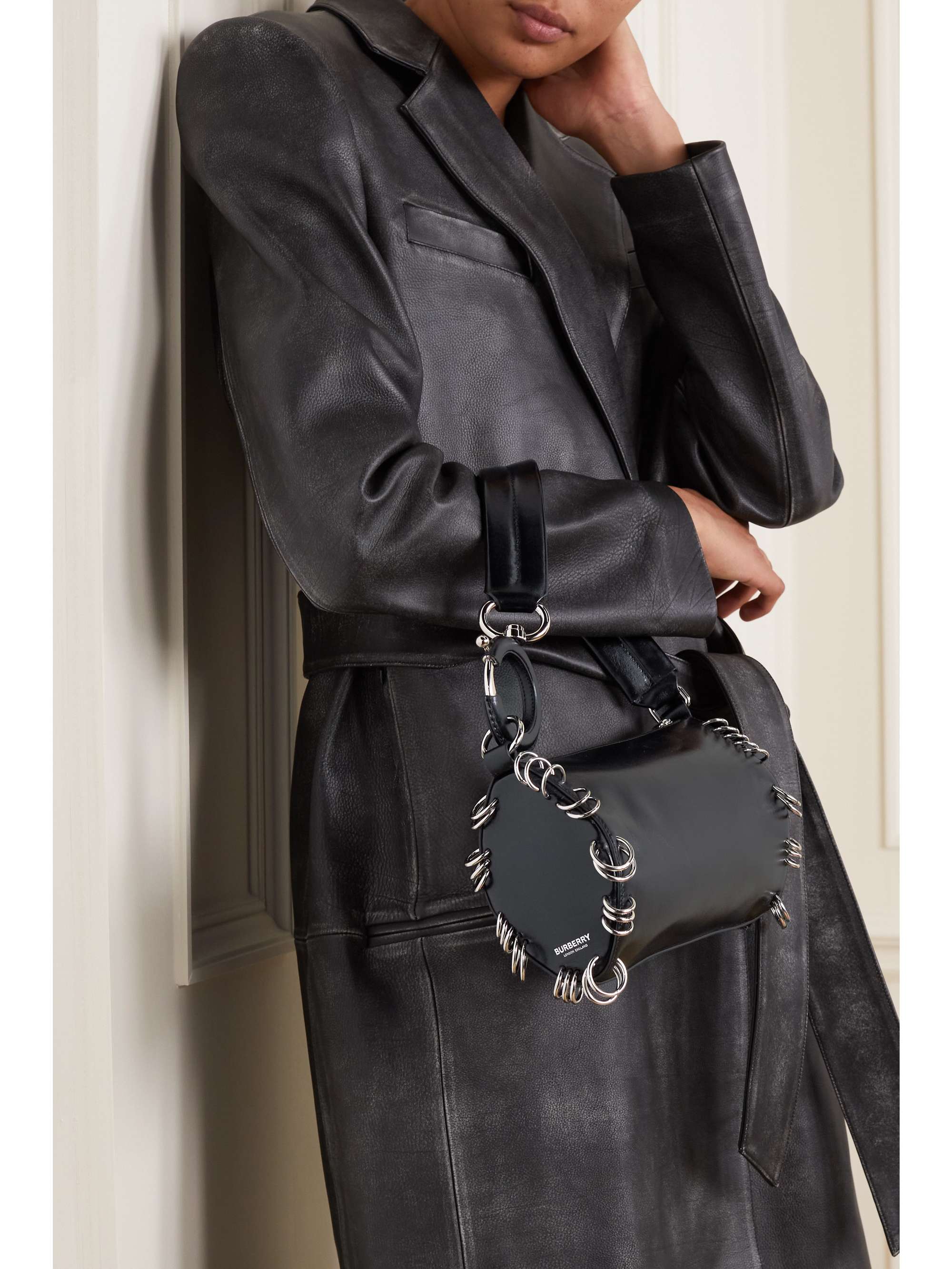 BURBERRY Embellished leather shoulder bag