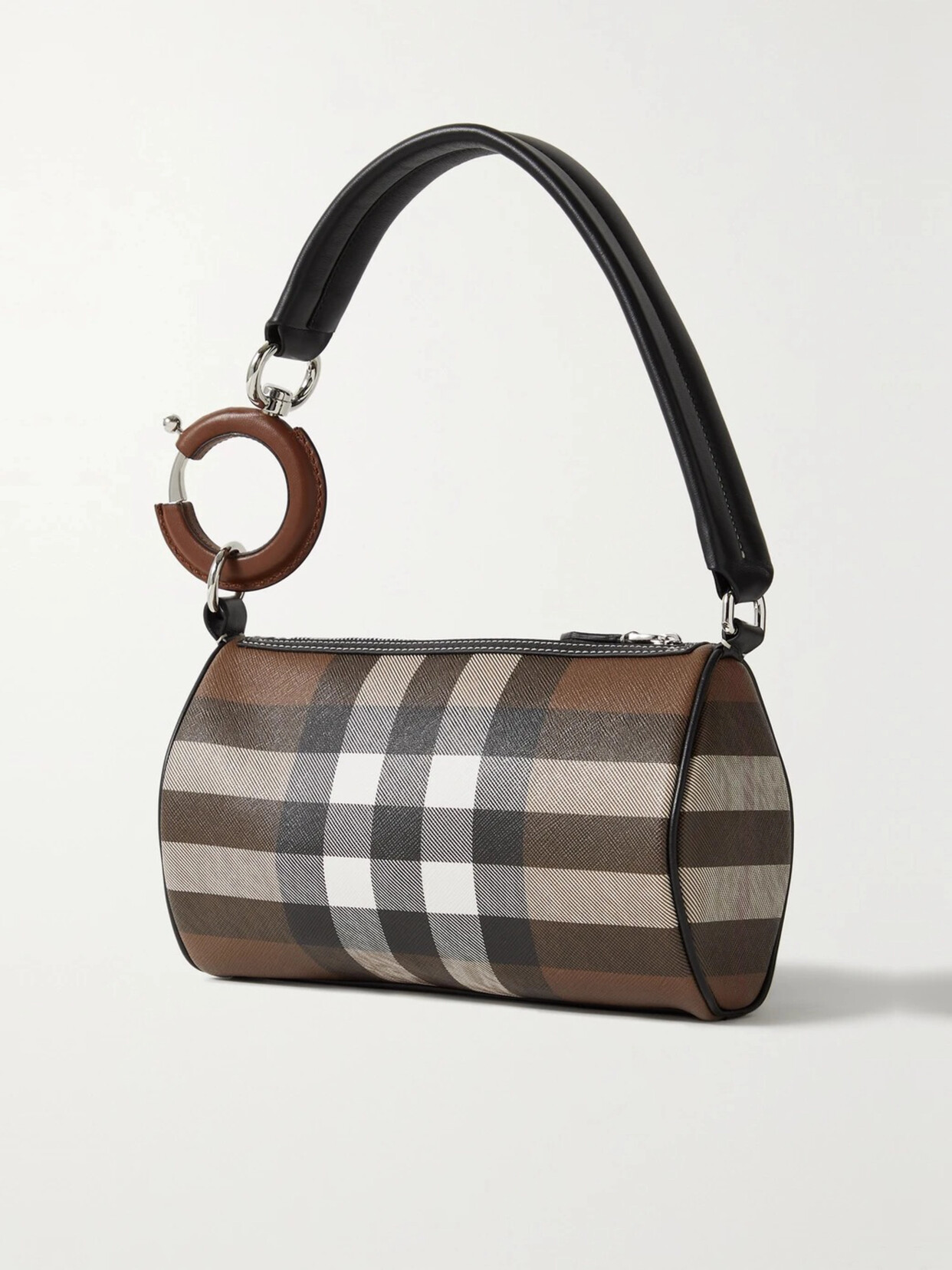 Burberry Leather-trimmed Checked Coated-canvas Shoulder Bag