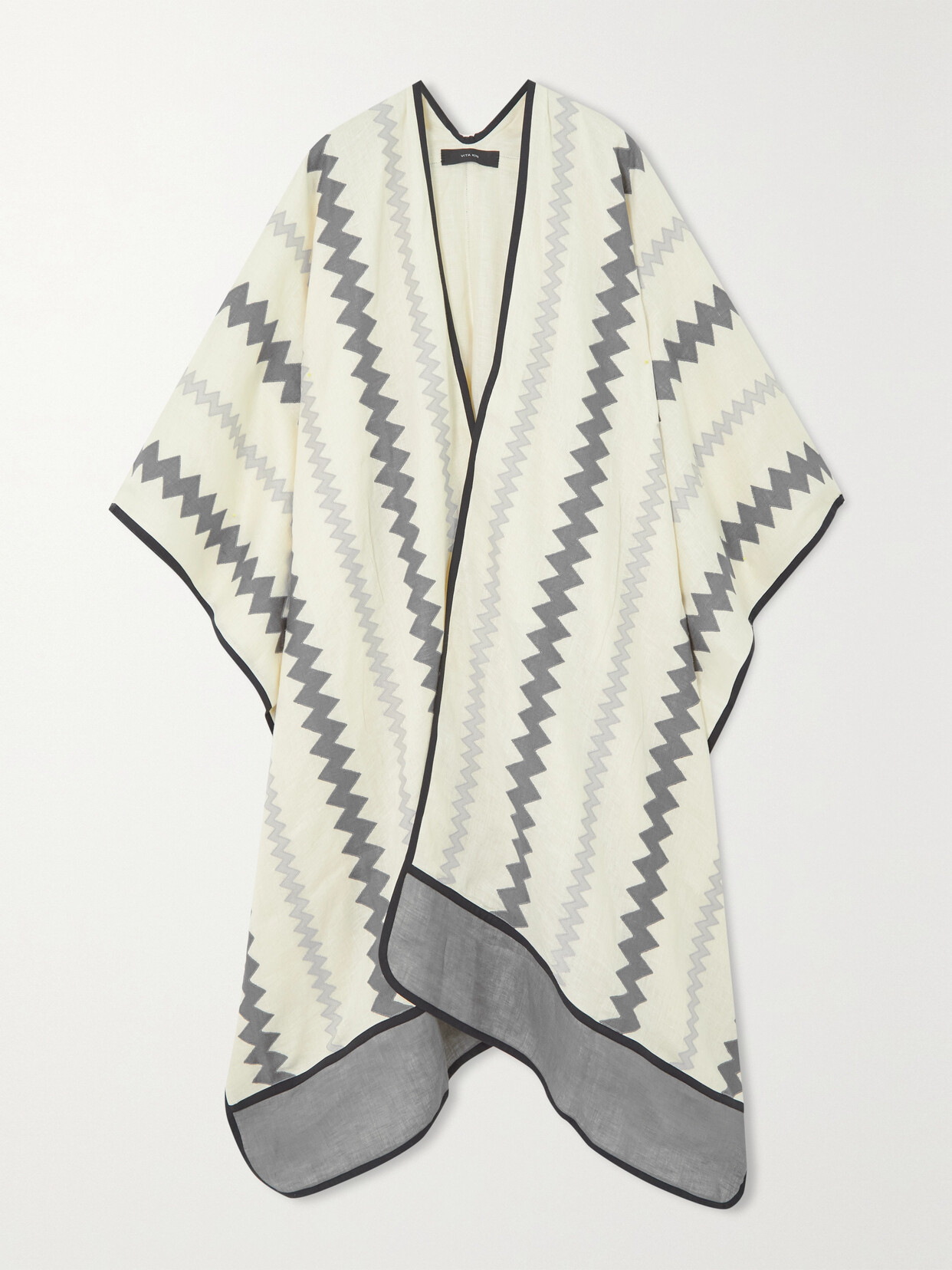 Vita Kin Ola Appliquéd Linen Cape