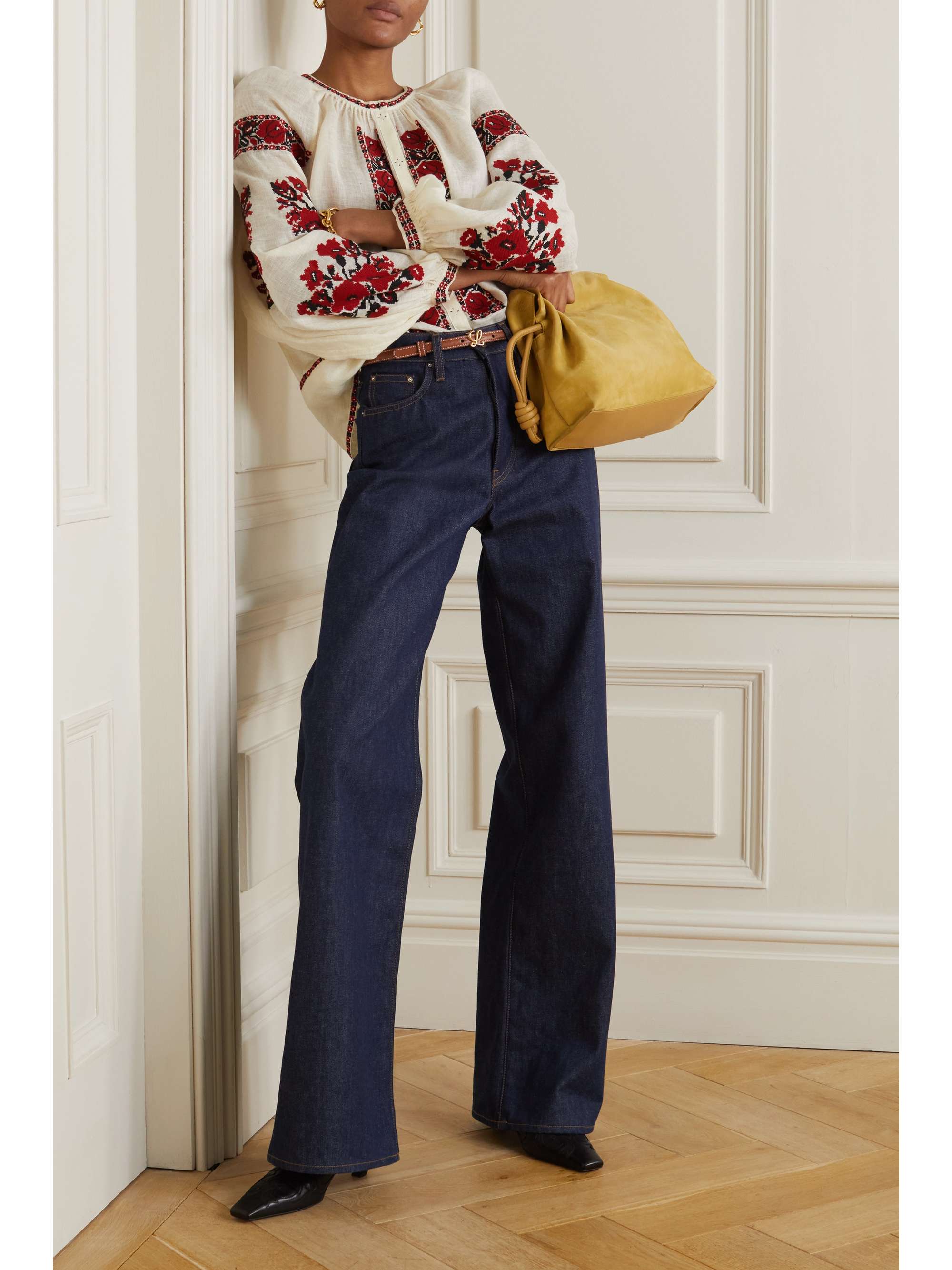 VITA KIN Kristinka embroidered linen blouse