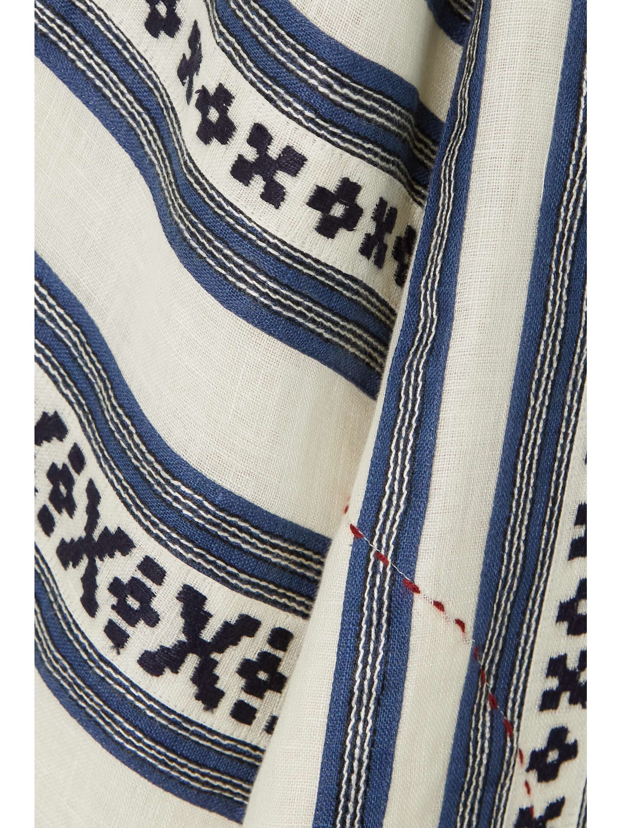 VITA KIN Mykonos embroidered striped linen tunic