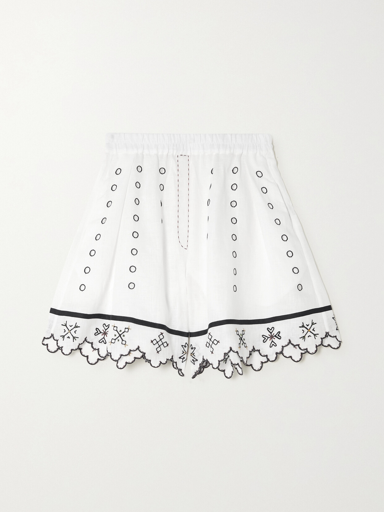 Vita Kin Greta Embroidered Broderie Anglaise Linen Shorts