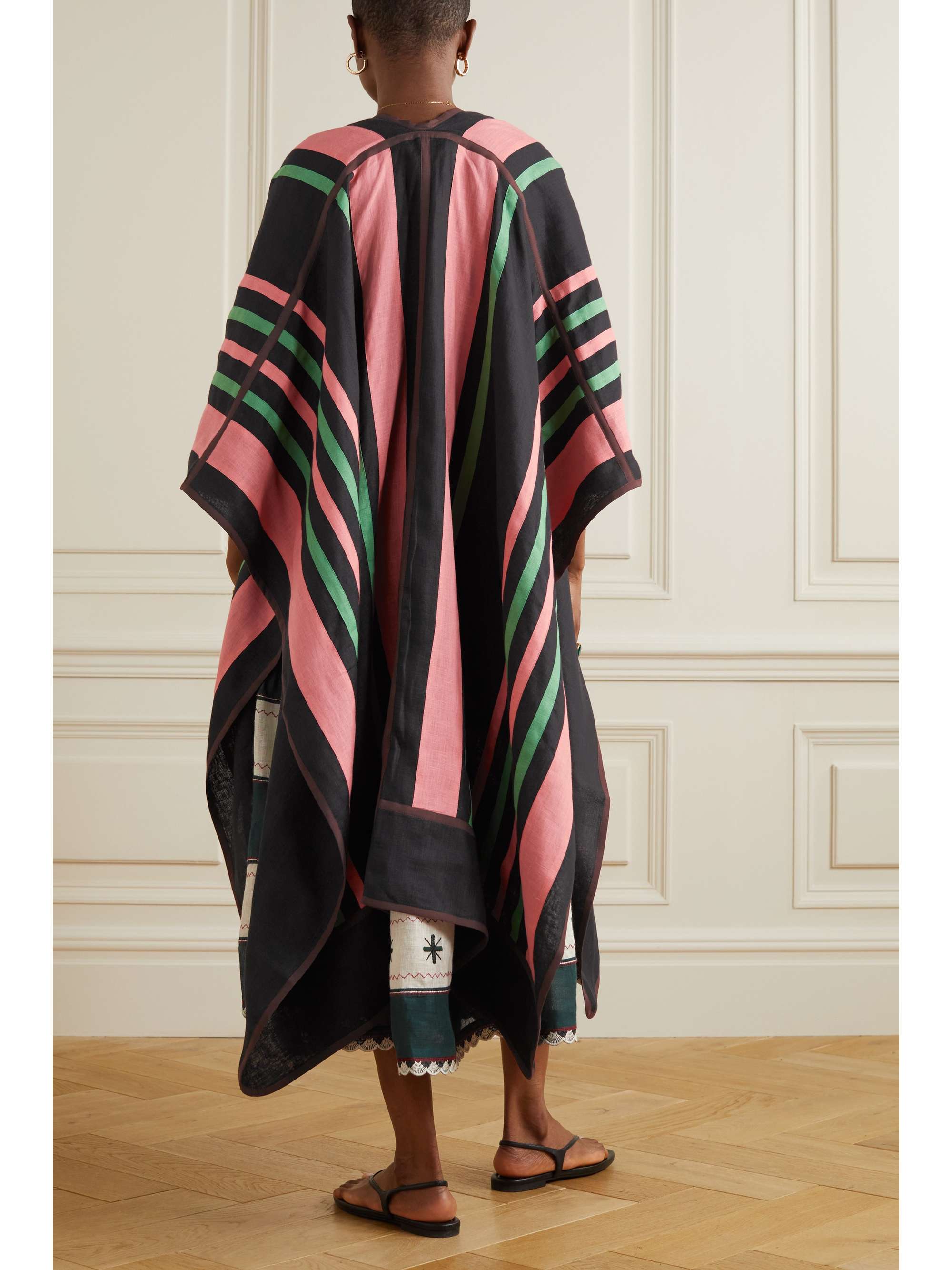 VITA KIN Ola striped linen cape