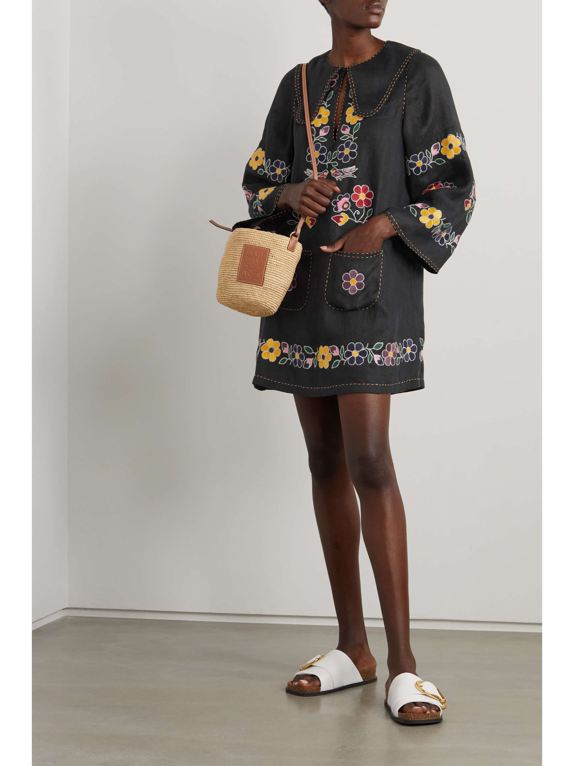 VITA KIN Corsica Minikleid aus Leinen mit Stickereien