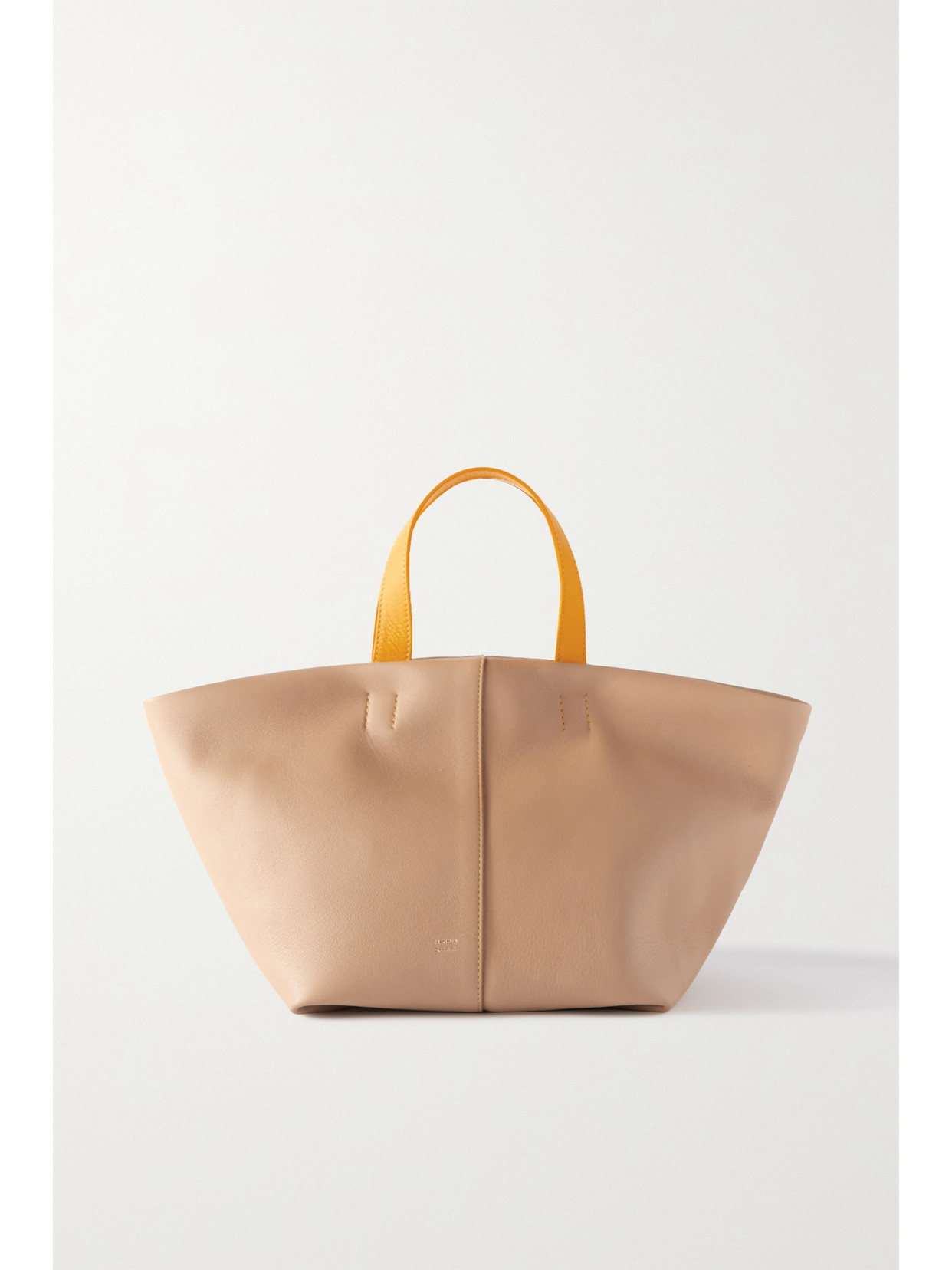 Mansur Gavriel Tulipano Textured-leather Tote In Neutral